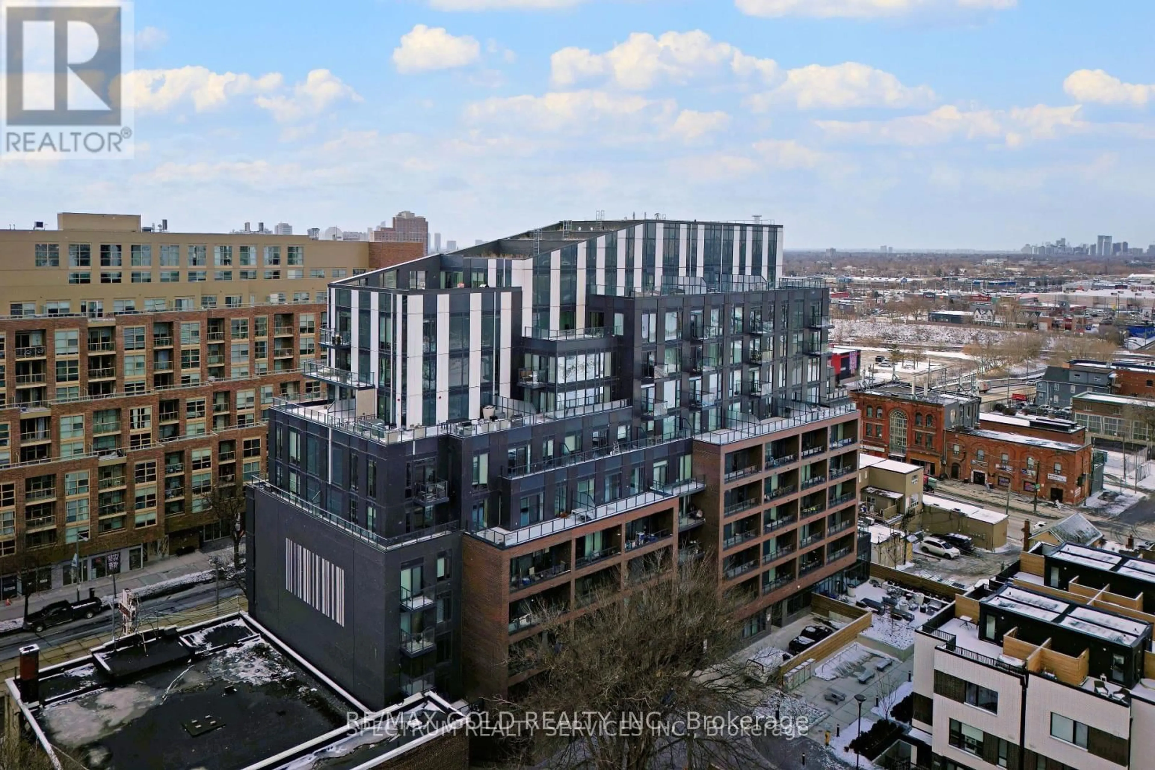 A pic from outside/outdoor area/front of a property/back of a property/a pic from drone, city buildings view from balcony for 1808 St.Clair Ave #405, Toronto Ontario M6N 0C1