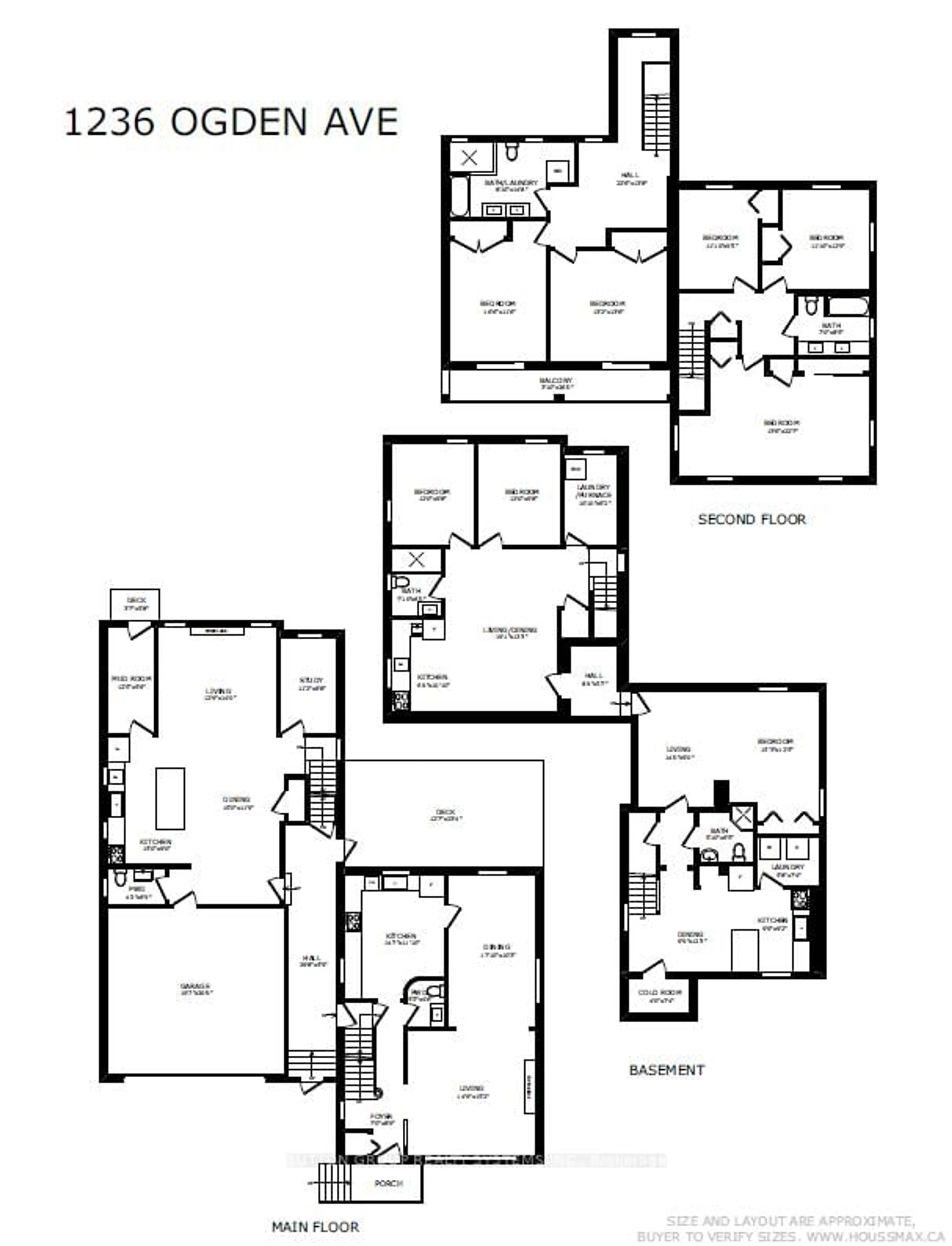 Floor plan for 1236 Ogden Ave, Mississauga Ontario L5E 2H4