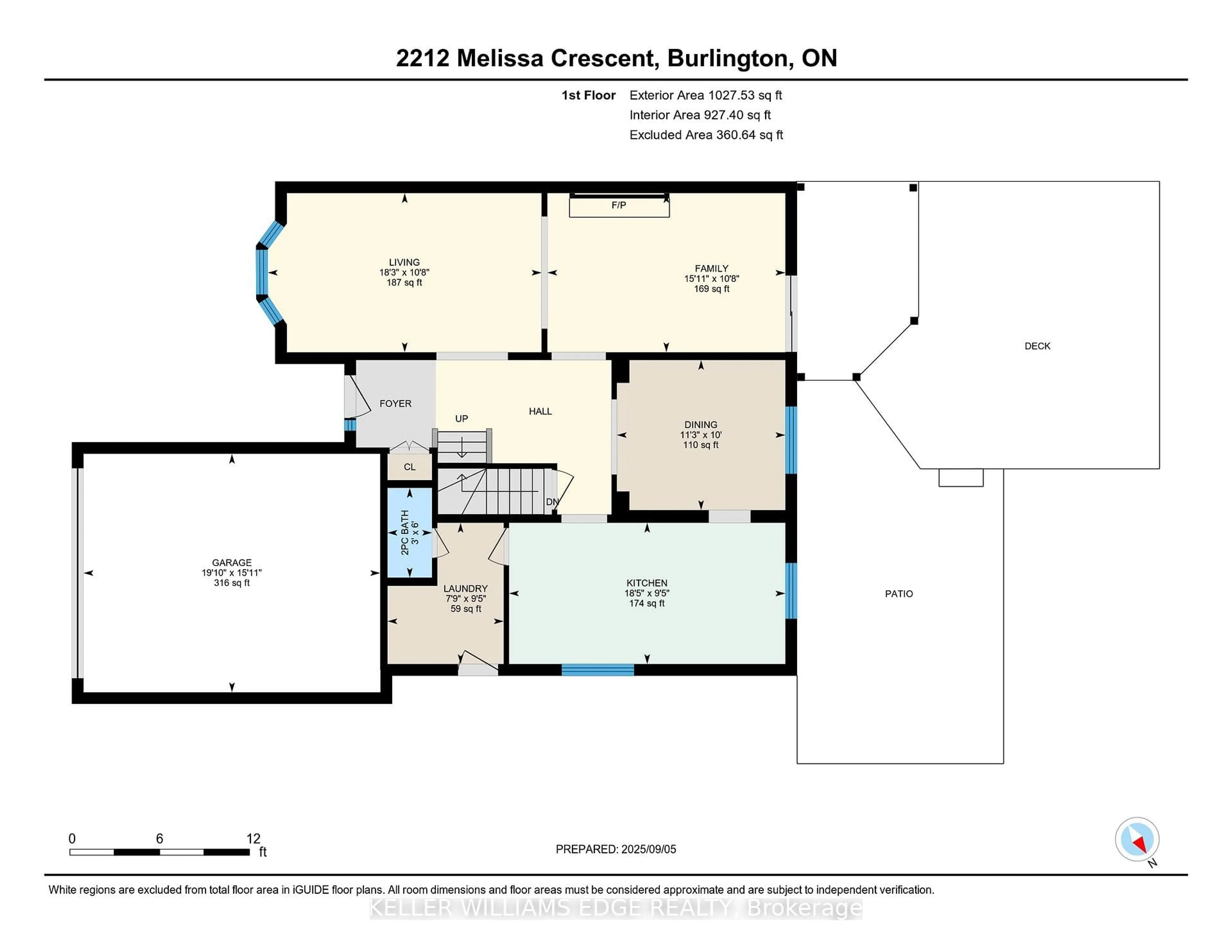 Floor plan for 2212 Melissa Cres, Burlington Ontario L7P 4J7