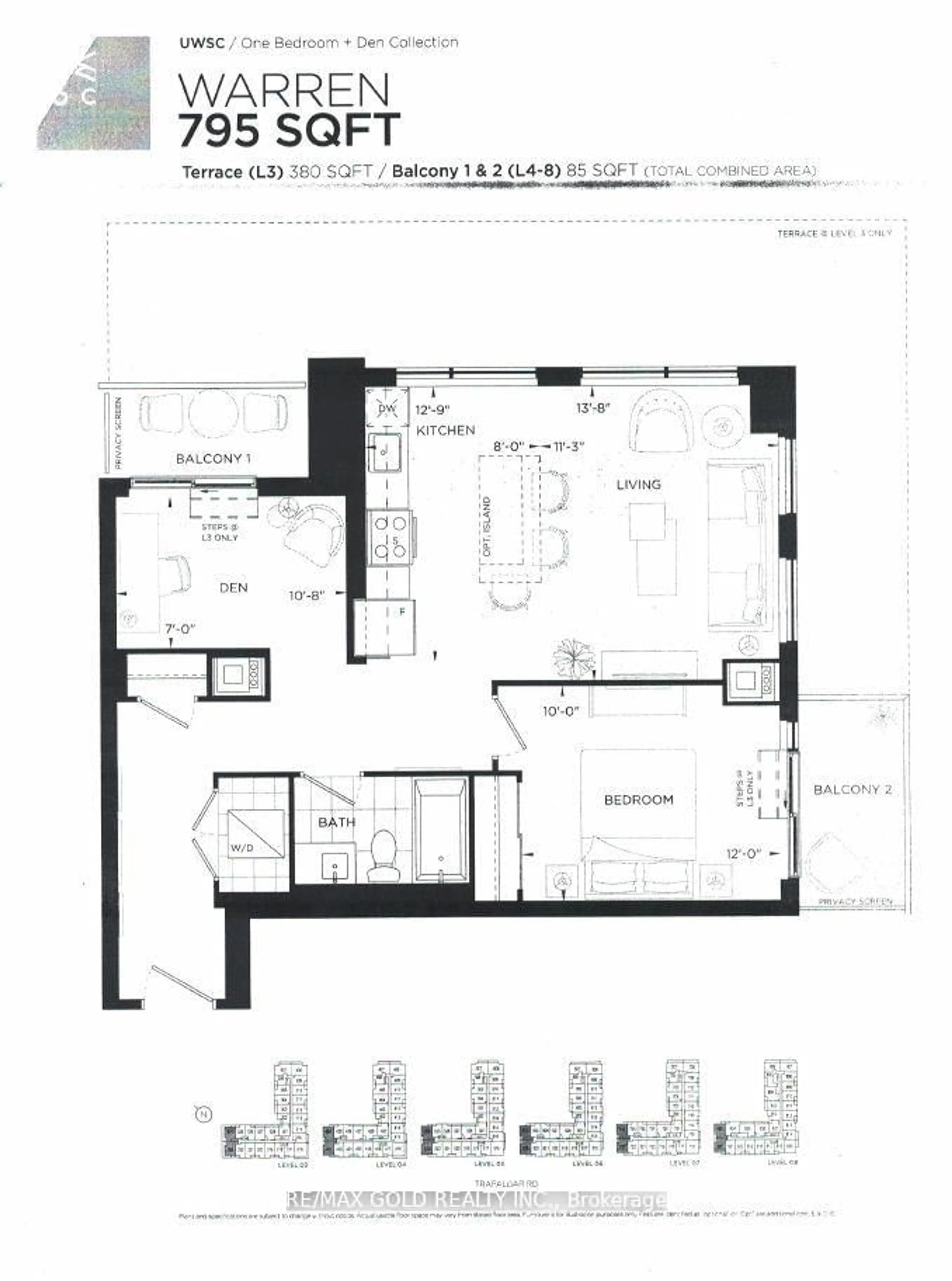 Floor plan for 3200 William Coltson Ave #323, Oakville Ontario L6H 7W6