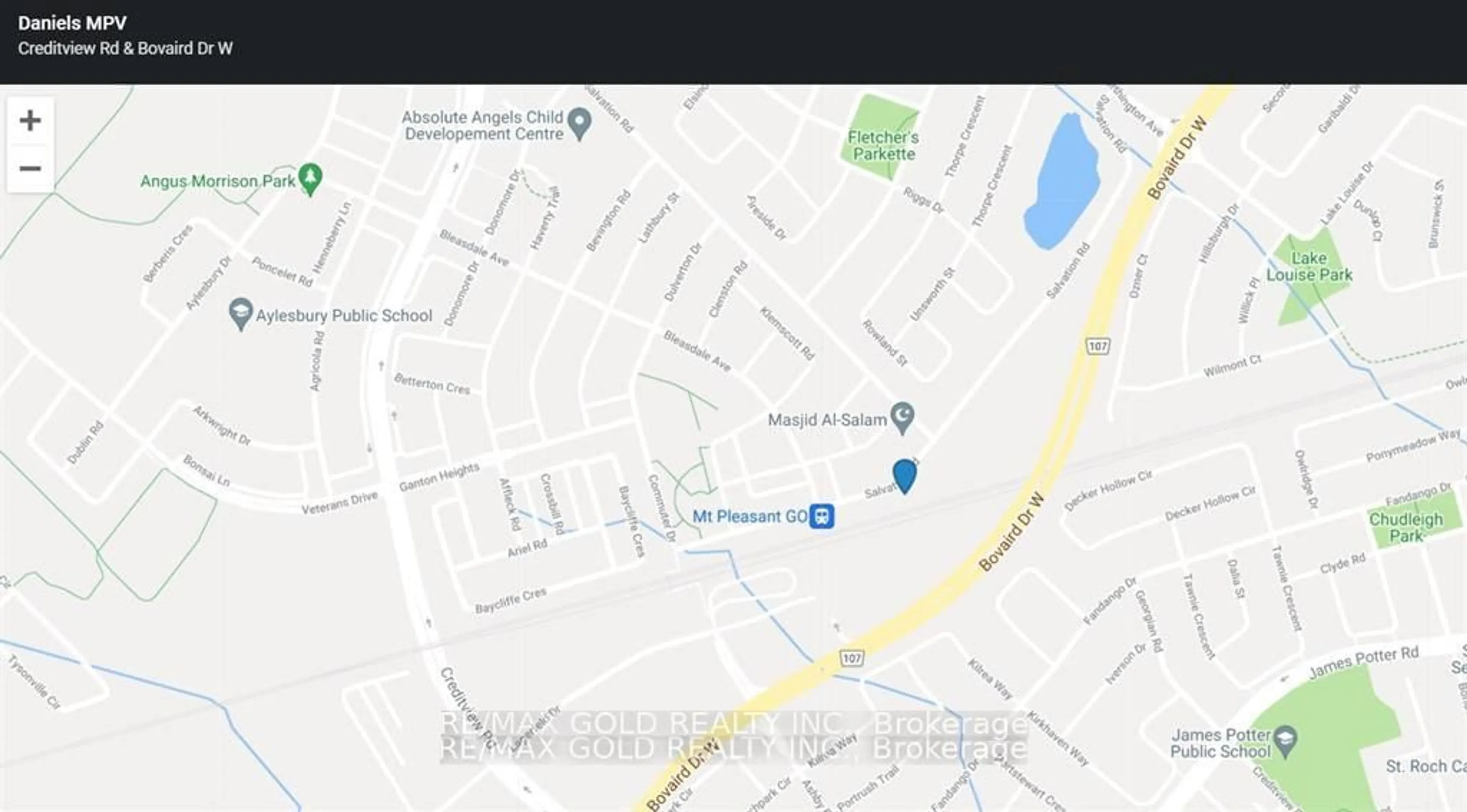 Picture of a map for 10 Lagerfeld Dr #104, Brampton Ontario L7A 5L3