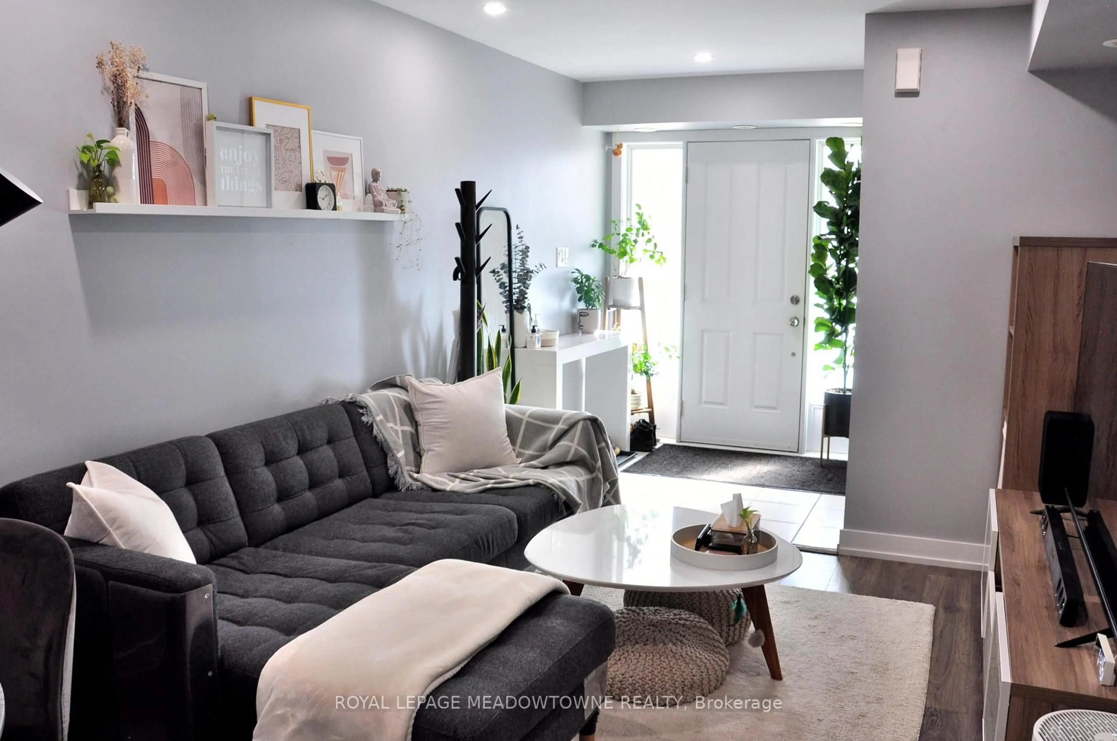 Living room with furniture, unknown for 60 Parrotta Dr #251, Toronto Ontario M9M 0E5