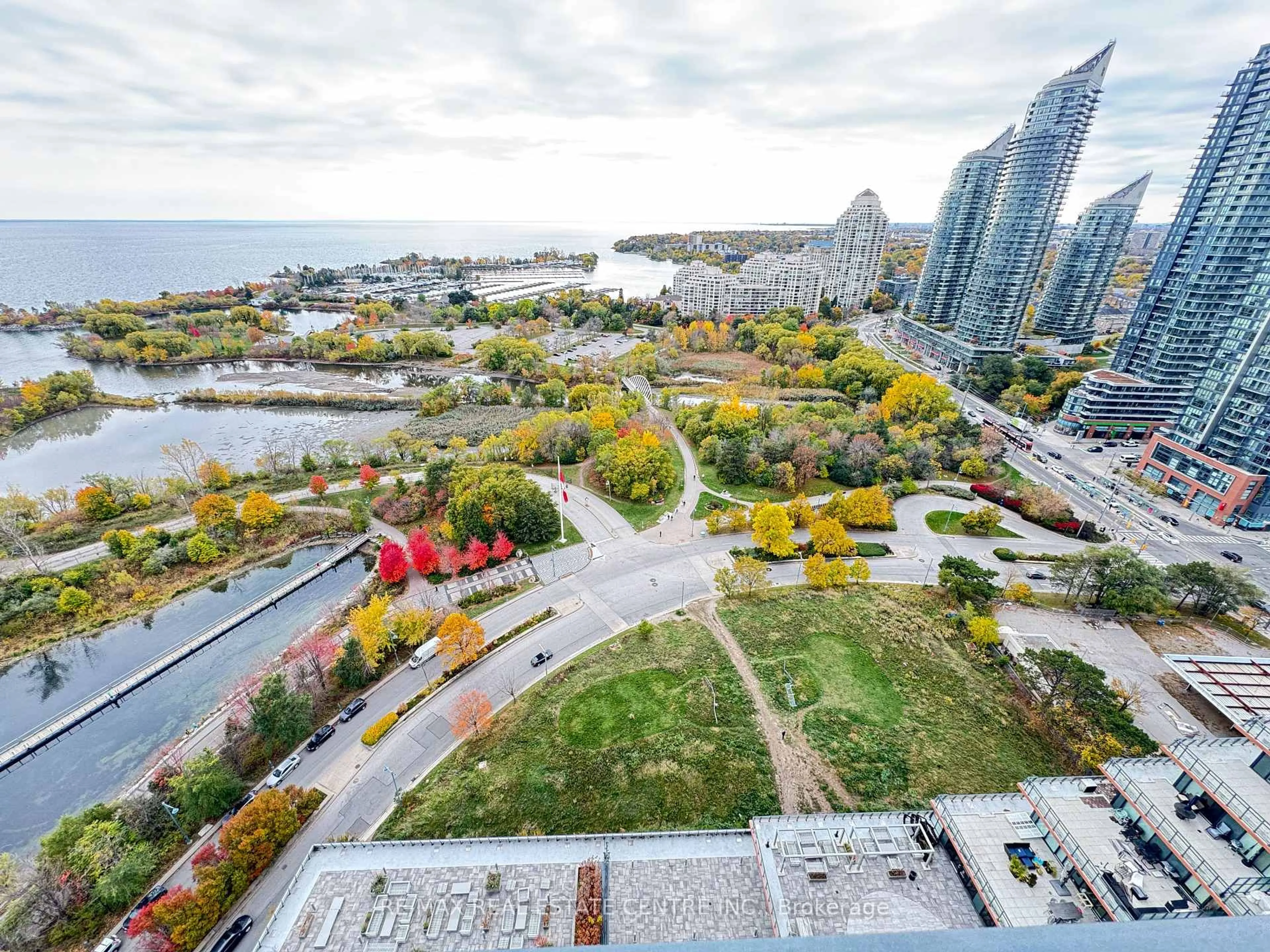 A pic from outside/outdoor area/front of a property/back of a property/a pic from drone, water/lake/river/ocean view for 2183 Lakeshore Blvd #2, Toronto Ontario M8V 0C7
