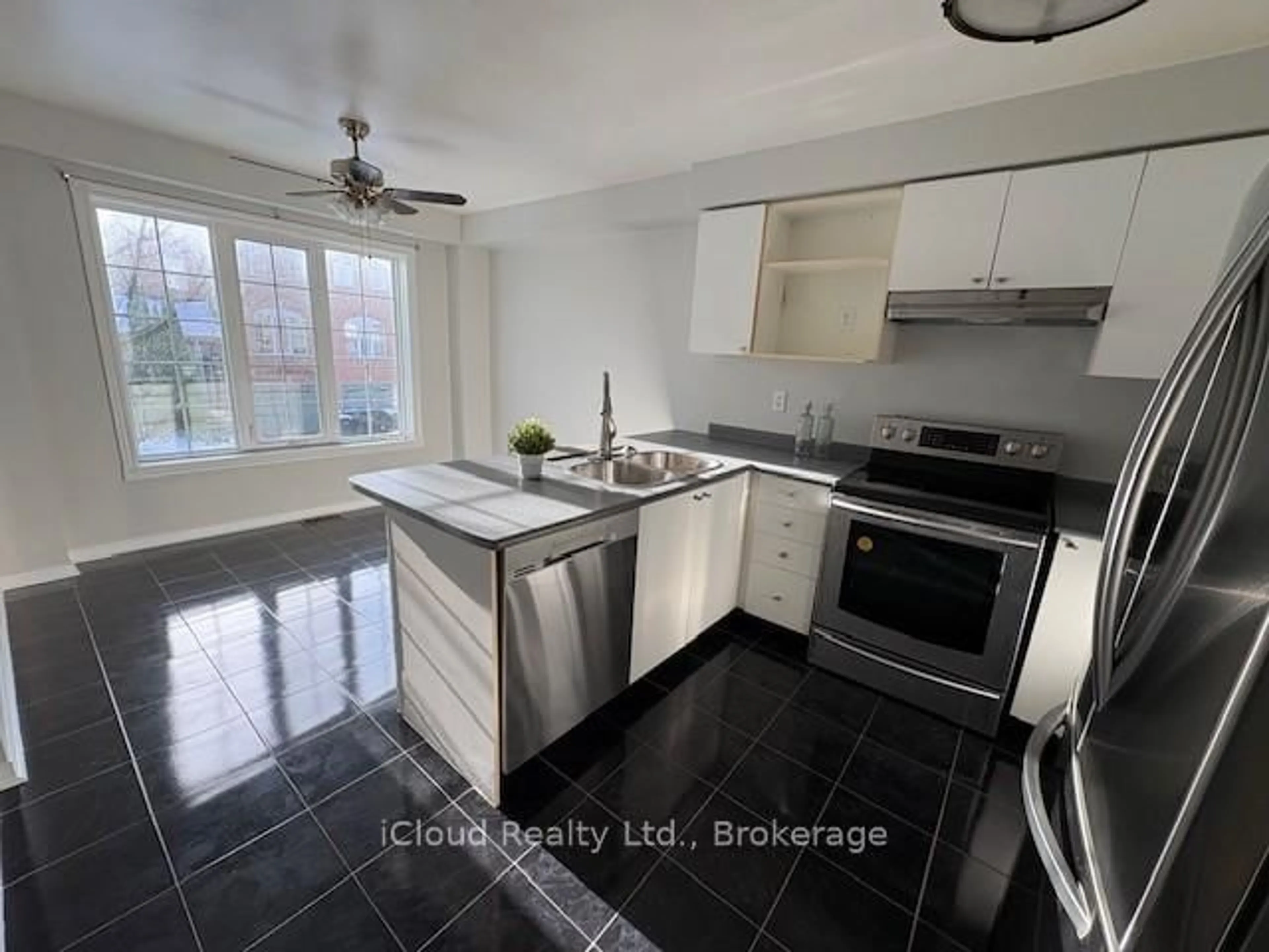 Standard kitchen, ceramic/tile floor for 65 Brickyard Way #27, Brampton Ontario L6V 4M2