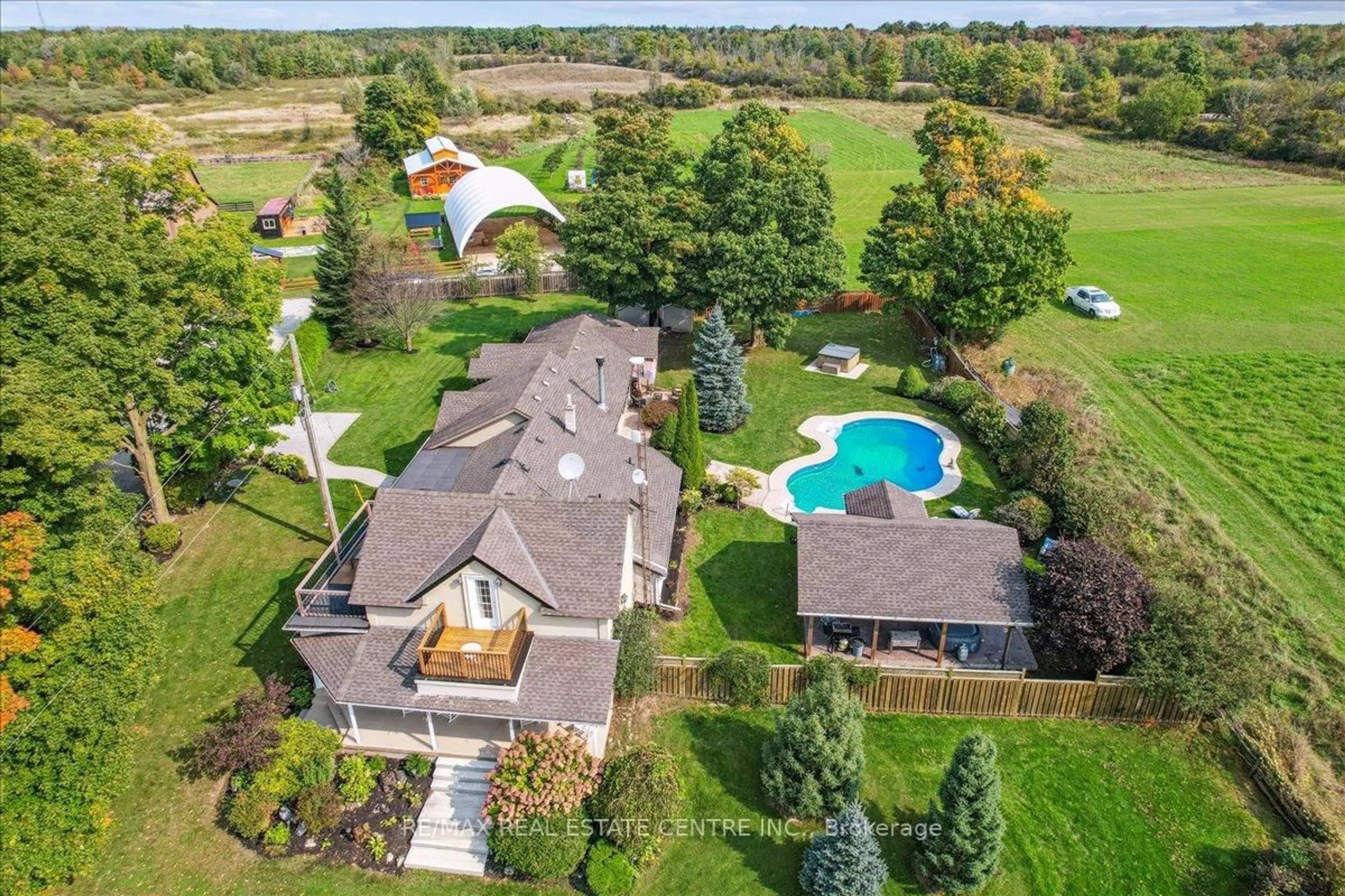 A pic from outside/outdoor area/front of a property/back of a property/a pic from drone, water/lake/river/ocean view for 12509 DUBLIN Line, Halton Hills Ontario L7J 2M1