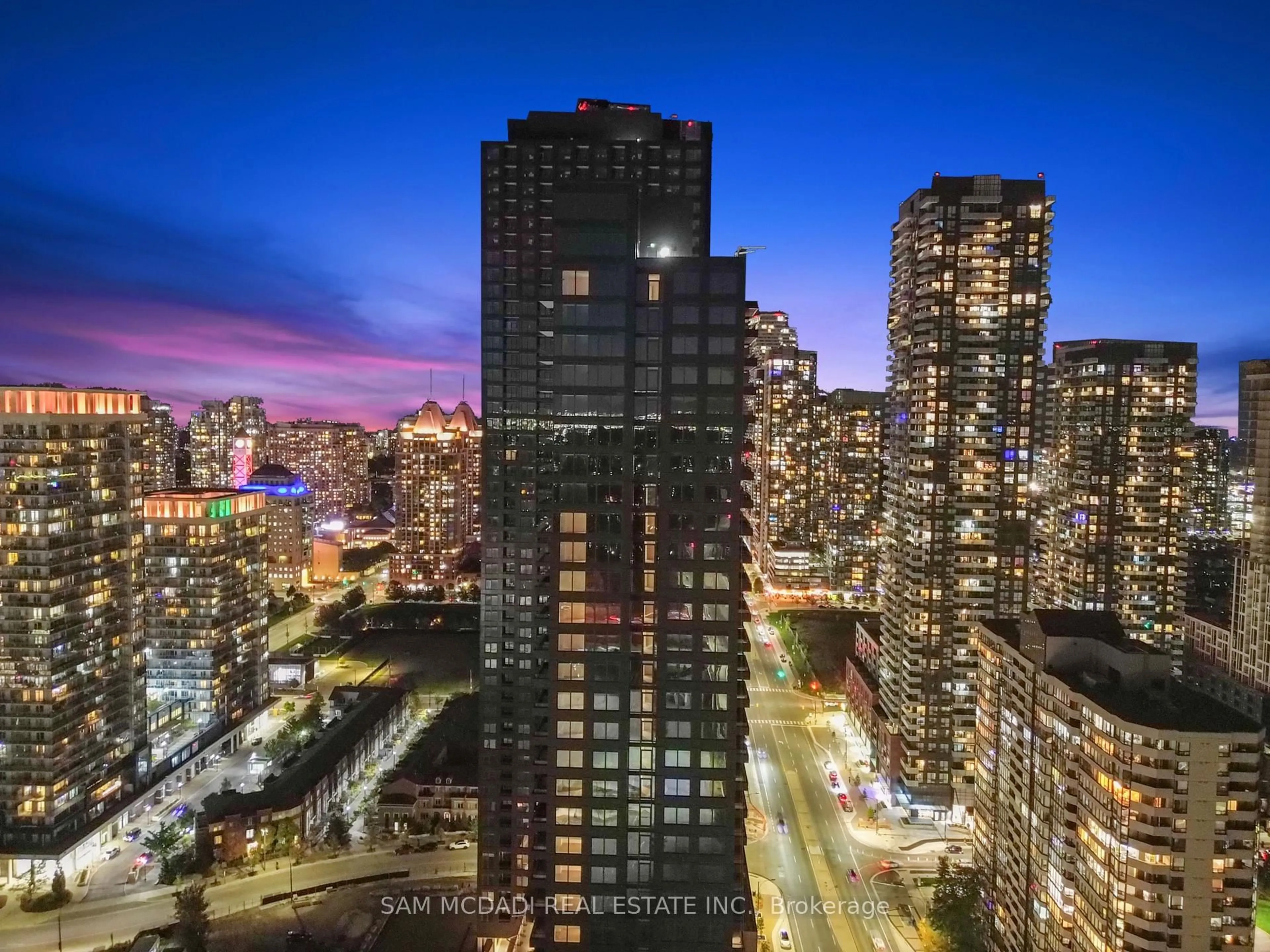 A pic from outside/outdoor area/front of a property/back of a property/a pic from drone, city buildings view from balcony for 395 Square One Dr #3104, Mississauga Ontario L5B 0P6