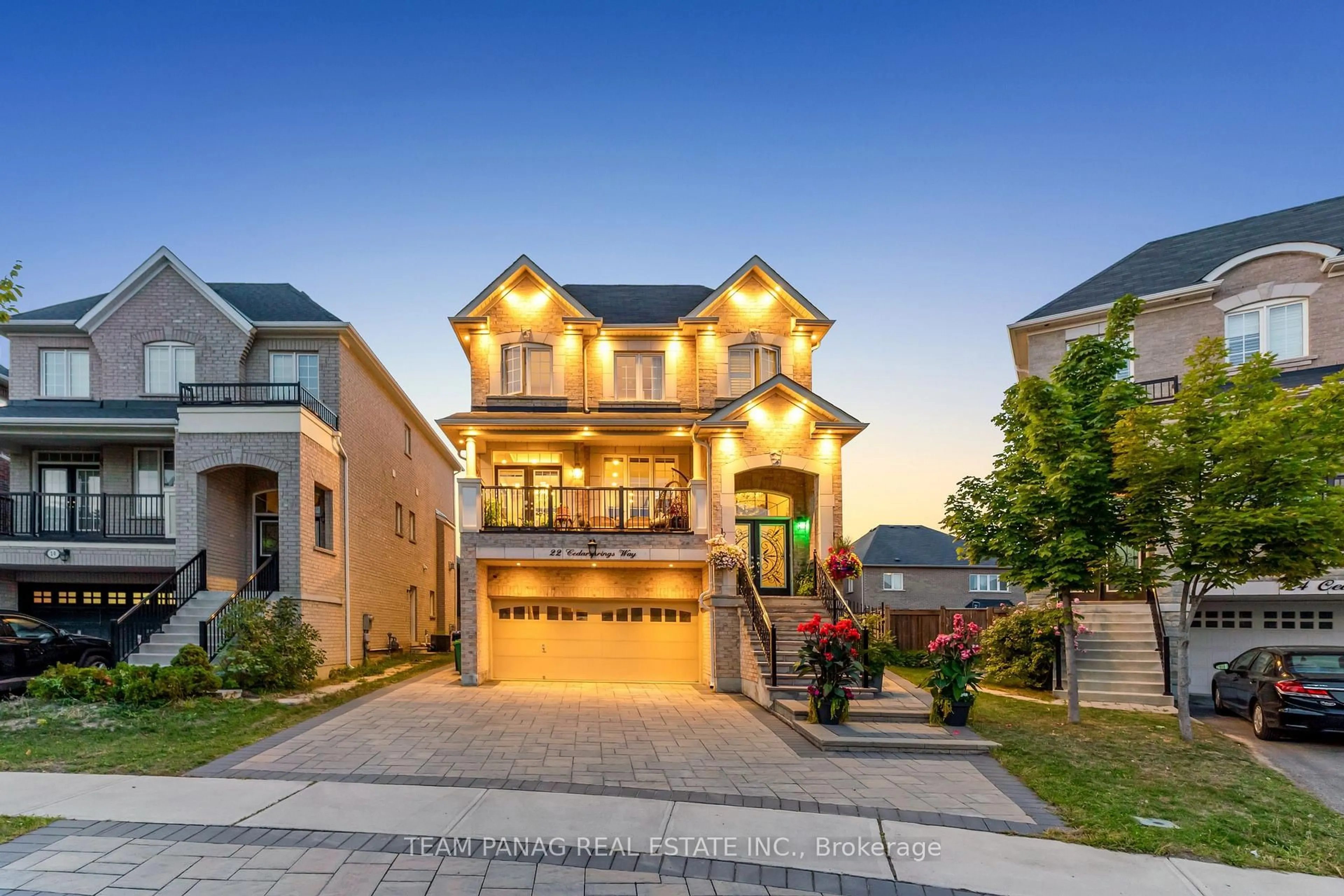 Home with brick exterior material, street for 22 Cedarsprings Way, Brampton Ontario L6R 0W1