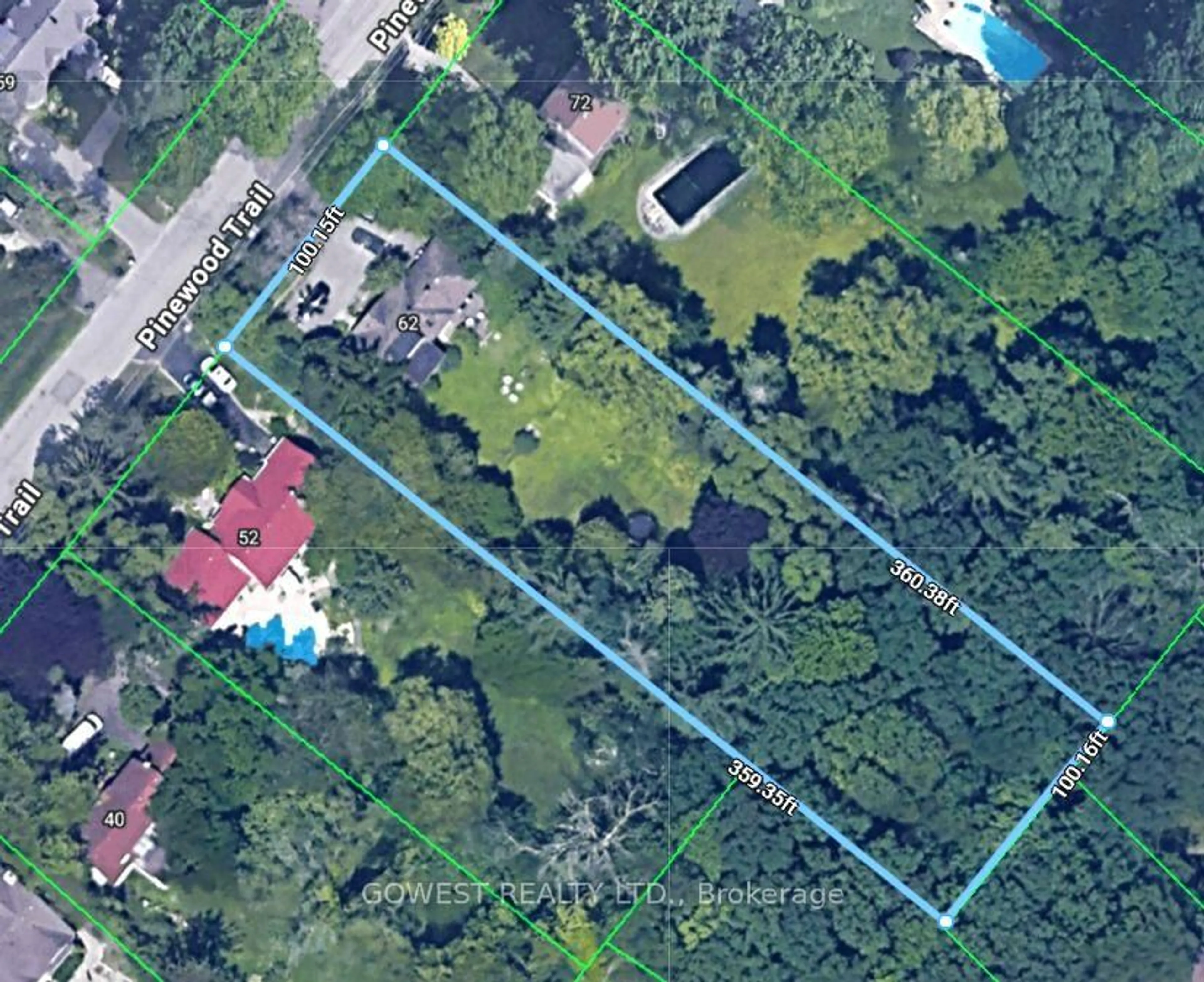 Picture of a map for 62 Pinewood Tr, Mississauga Ontario L5G 2L1