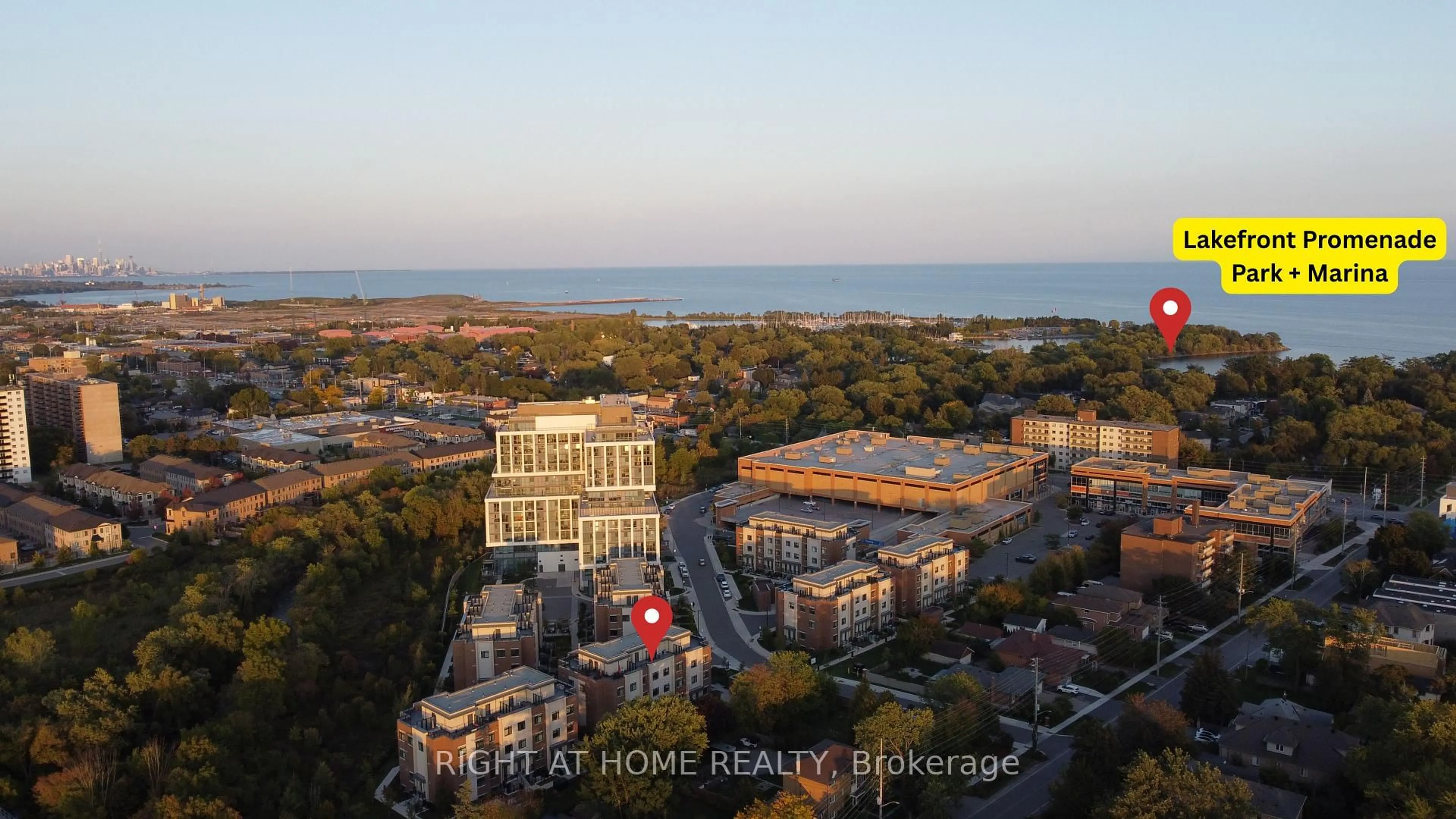 A pic from outside/outdoor area/front of a property/back of a property/a pic from drone, city buildings view from balcony for 1085 Douglas McCurdy Common #211, Mississauga Ontario L5G 0C6