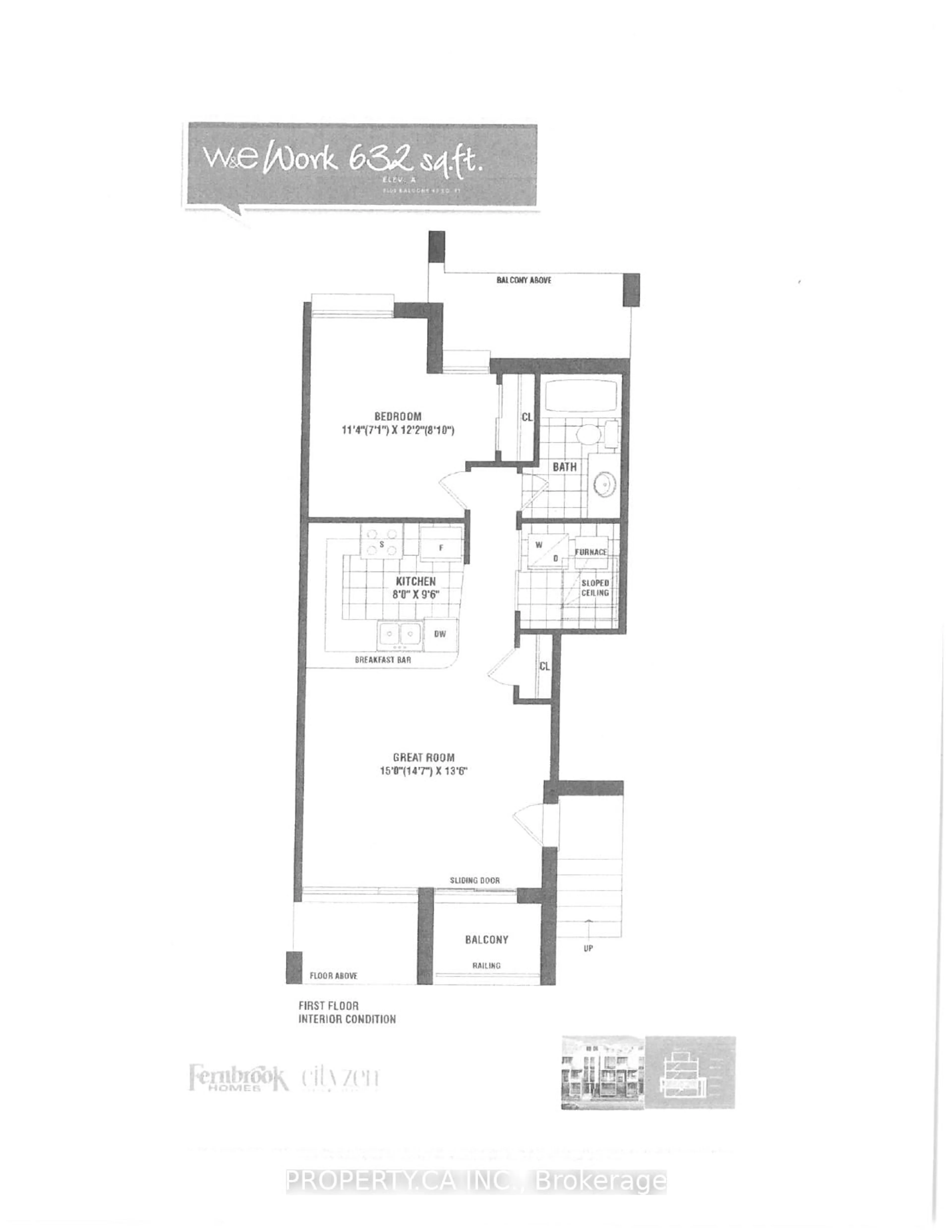 Floor plan for 132 Widdicombe Hill Blvd #306, Toronto Ontario M9R 0A6