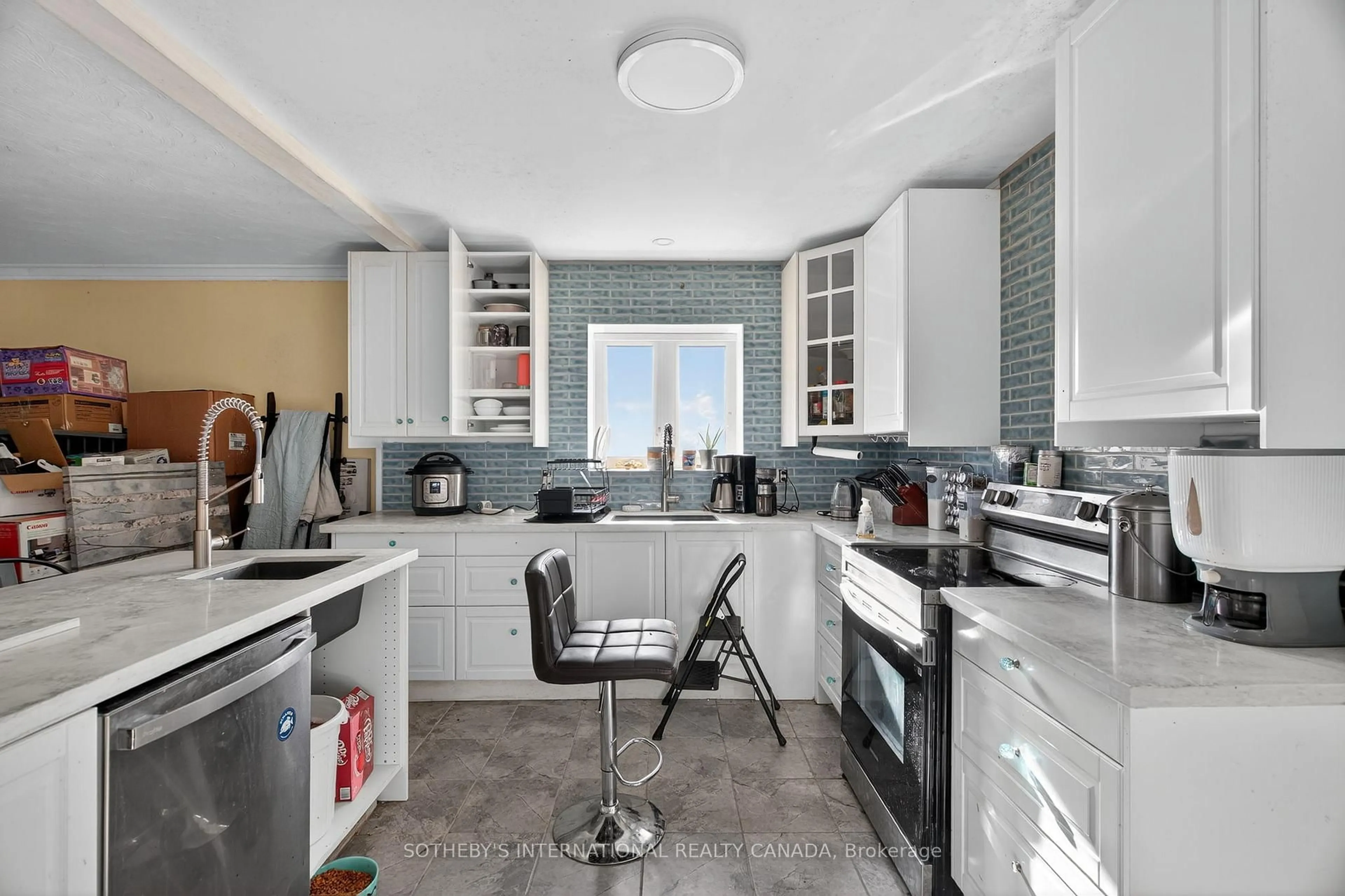 Contemporary kitchen, ceramic/tile floor for 18 Rossburn Dr, Toronto Ontario M9C 2P6