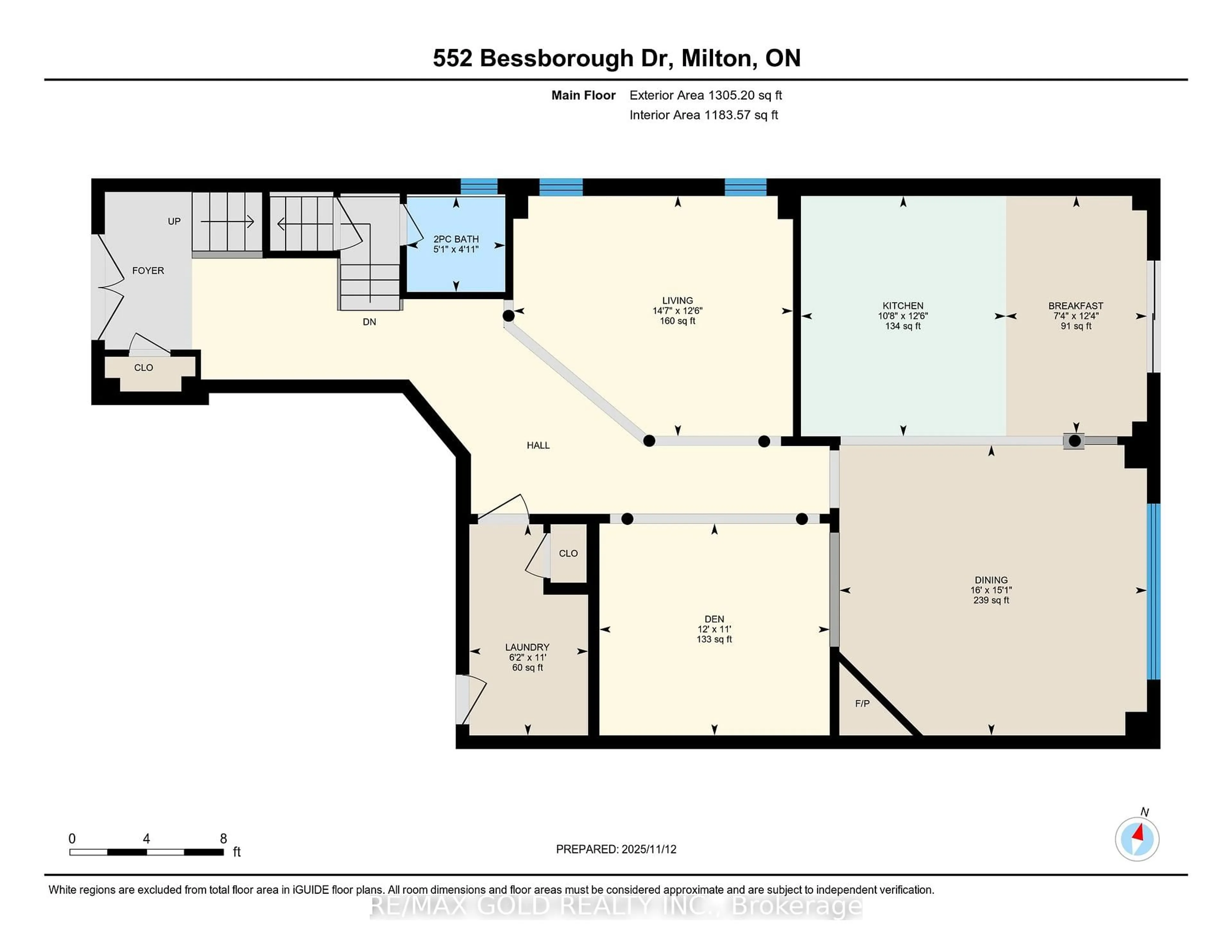 Floor plan for 552 Bessborough Dr, Milton Ontario L9T 8P5