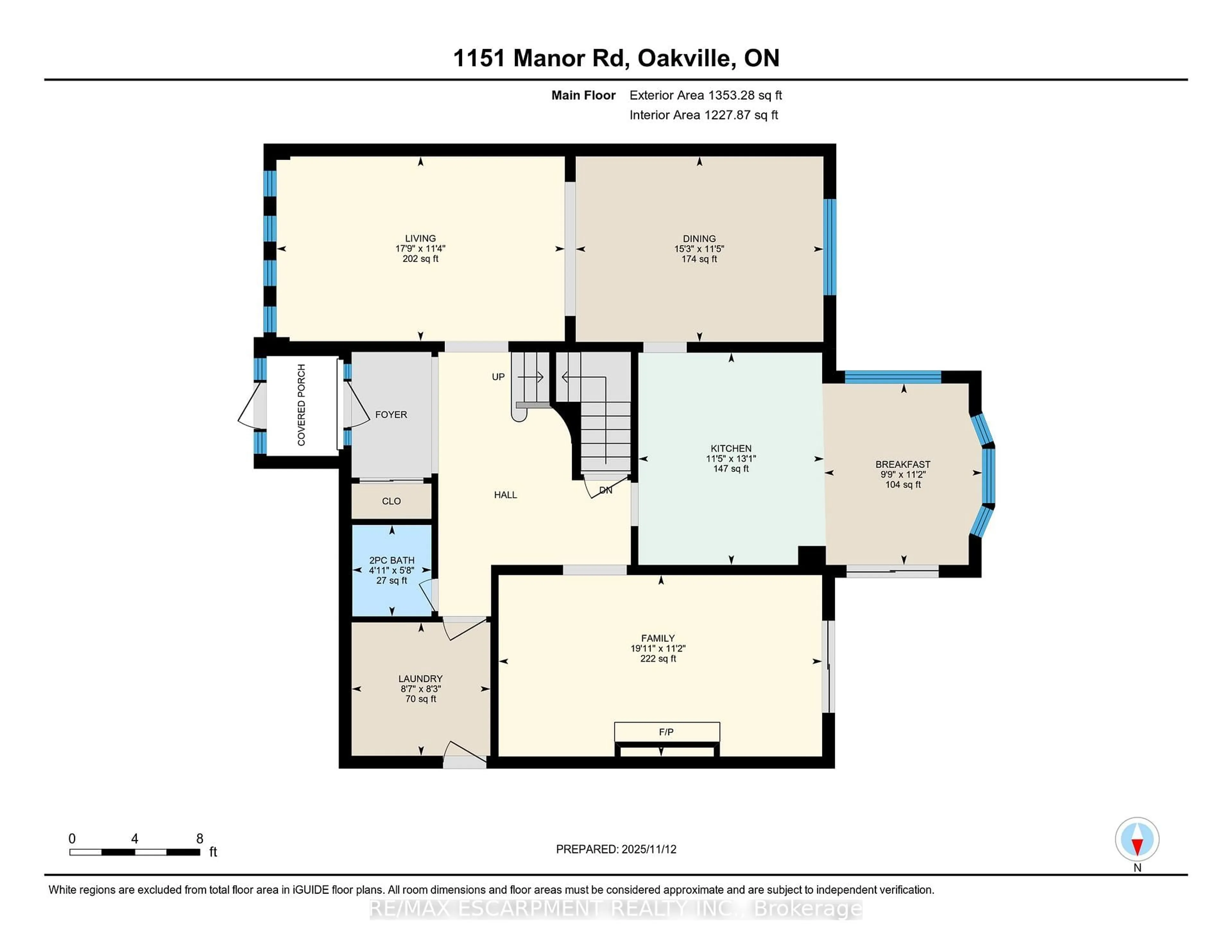 Floor plan for 1151 Manor Rd, Oakville Ontario L6M 1G3
