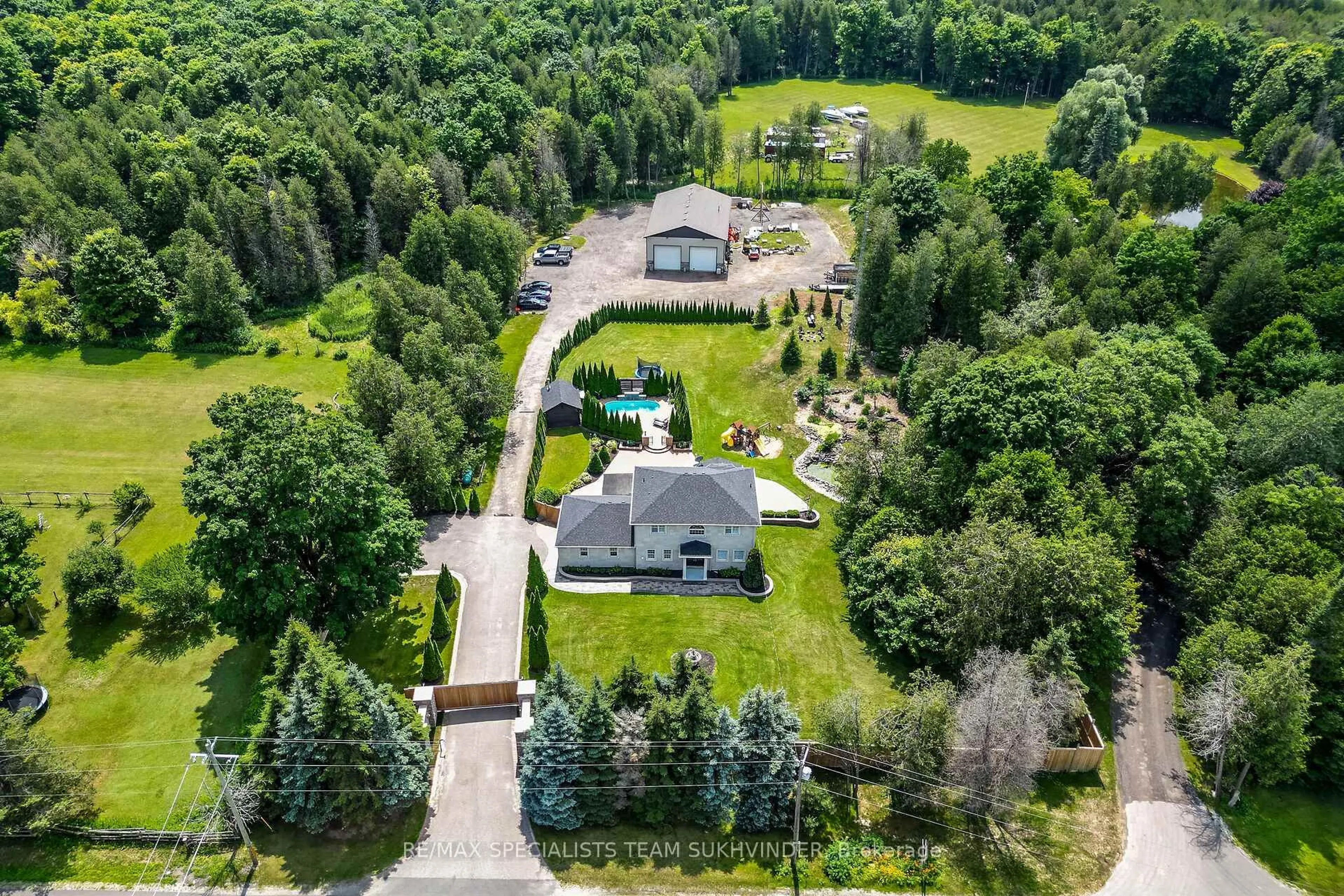 A pic from outside/outdoor area/front of a property/back of a property/a pic from drone, forest/trees view for 13640 Guelph Line, Milton Ontario L0P 1B0
