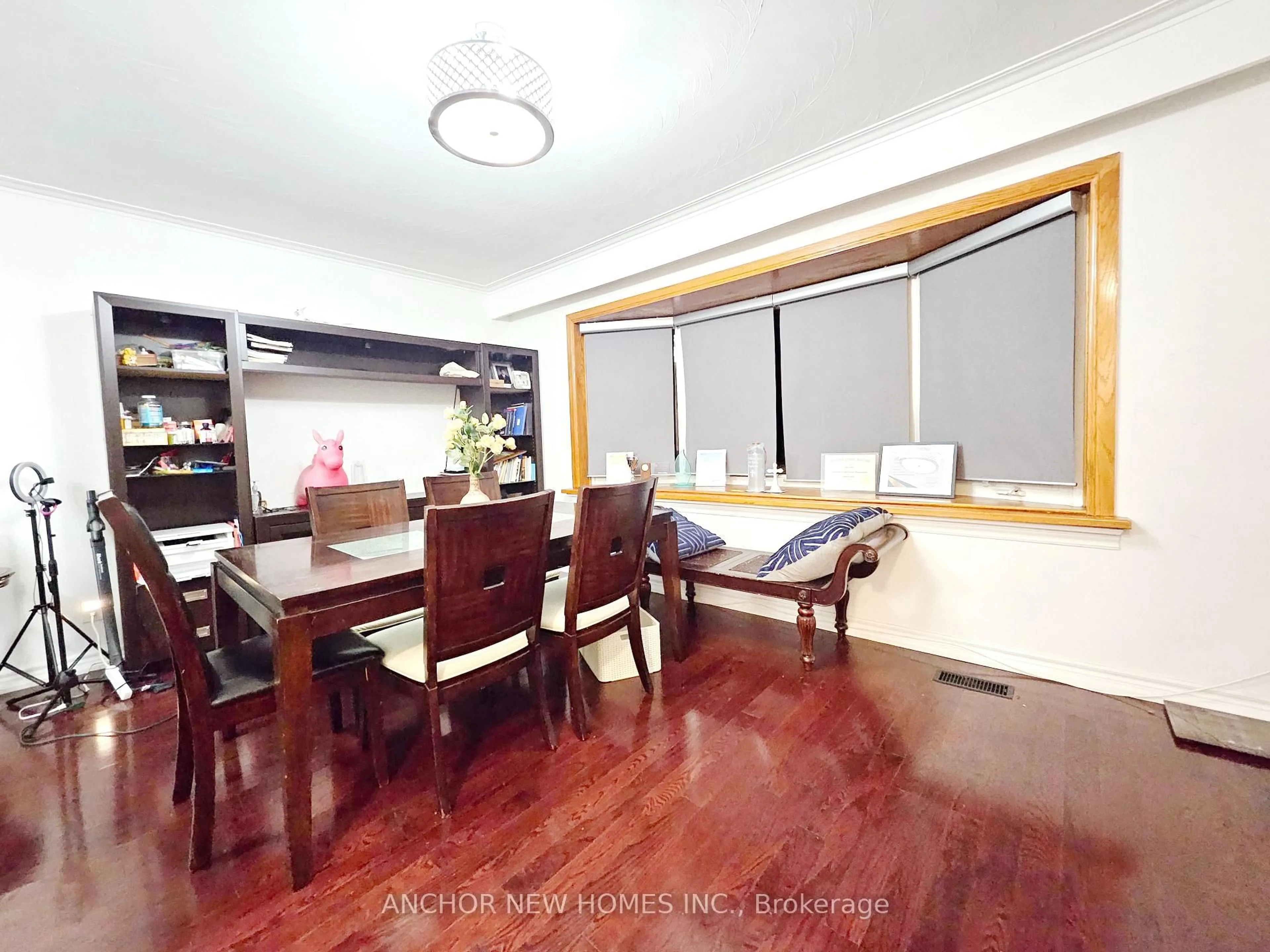 Dining room, wood/laminate floor for 28 Eringate Dr, Toronto Ontario M9C 3Y7