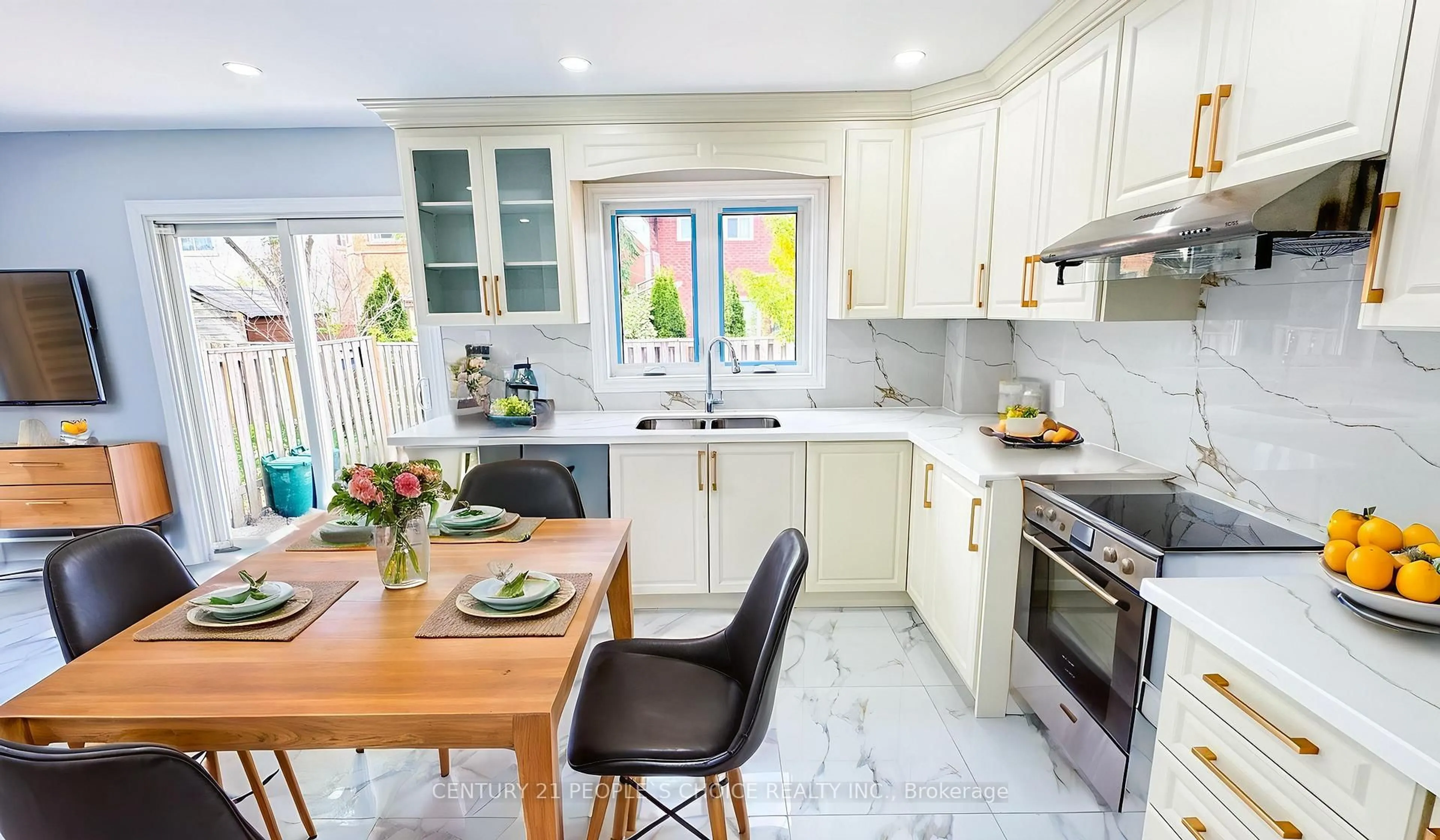 Contemporary kitchen, ceramic/tile floor for 3292 Bobwhite Mews, Mississauga Ontario L5N 6E9