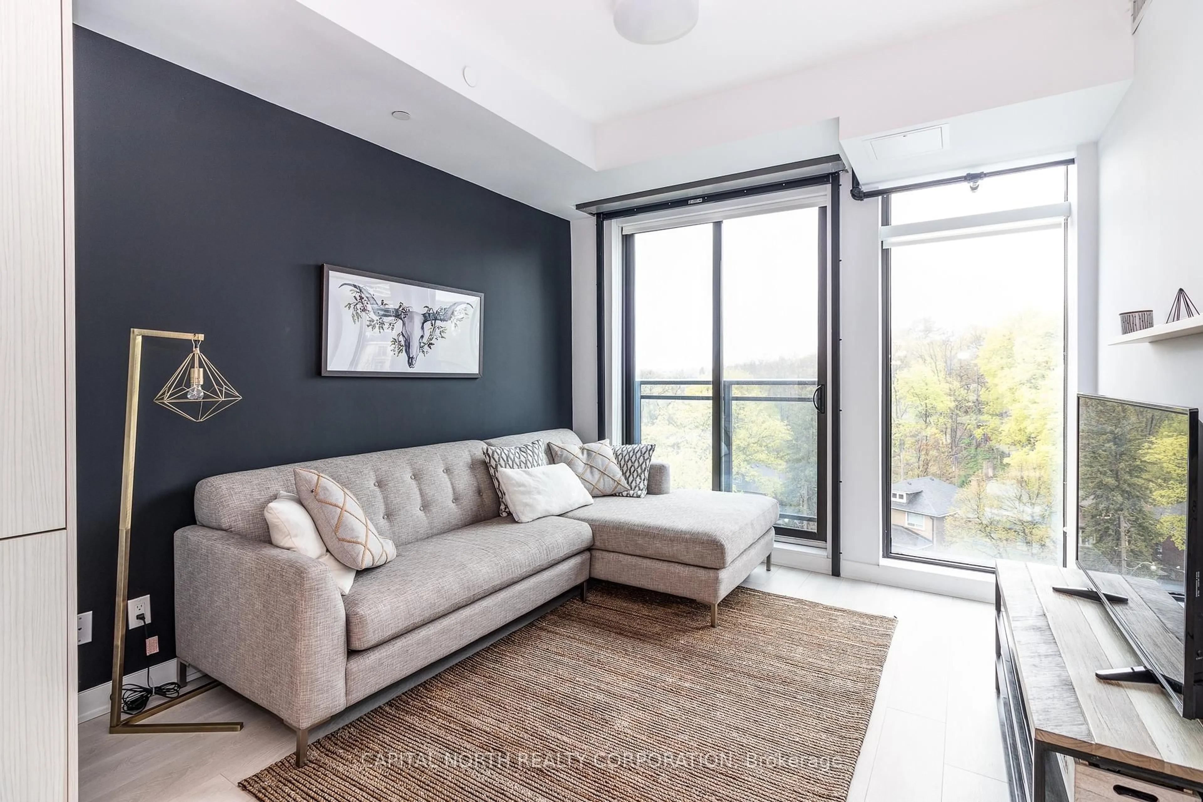 Living room with furniture, unknown for 1990 Bloor St #605, Toronto Ontario M6P 0B6