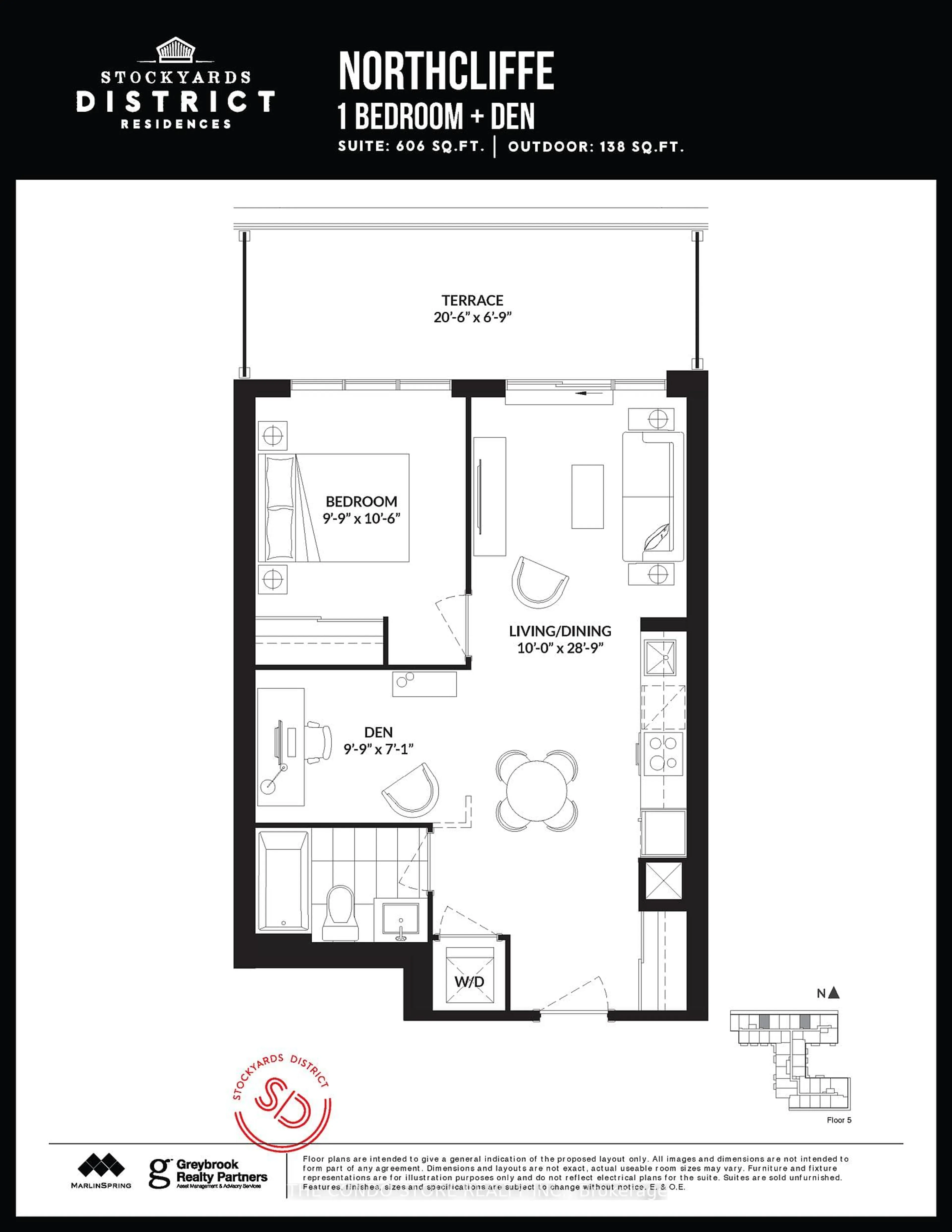 Floor plan for 2300 St. Clair Ave #524, Toronto Ontario M6N 1K8