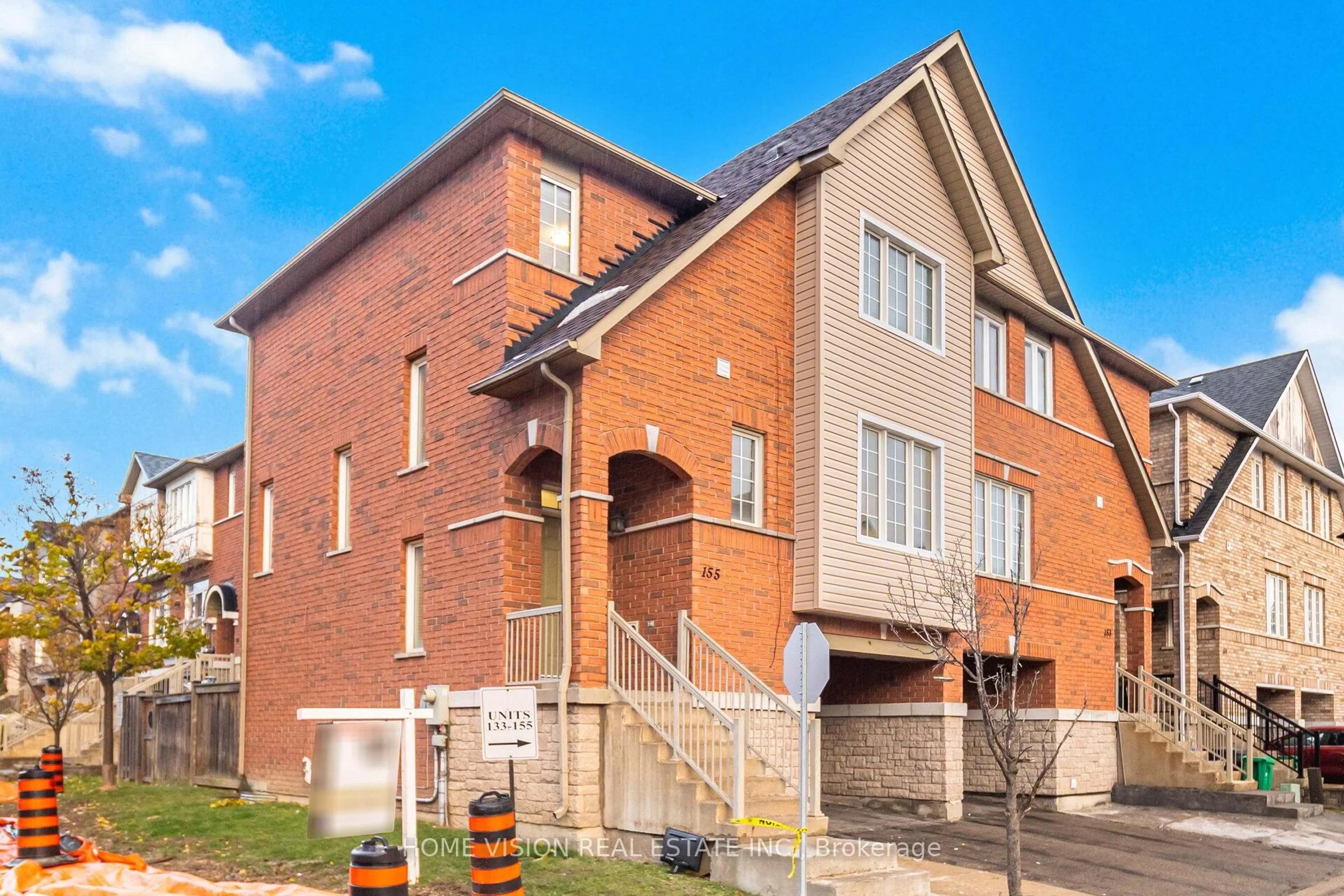 Home with brick exterior material, street for 7155 Magistrate Terr #155, Mississauga Ontario L5W 1Y9