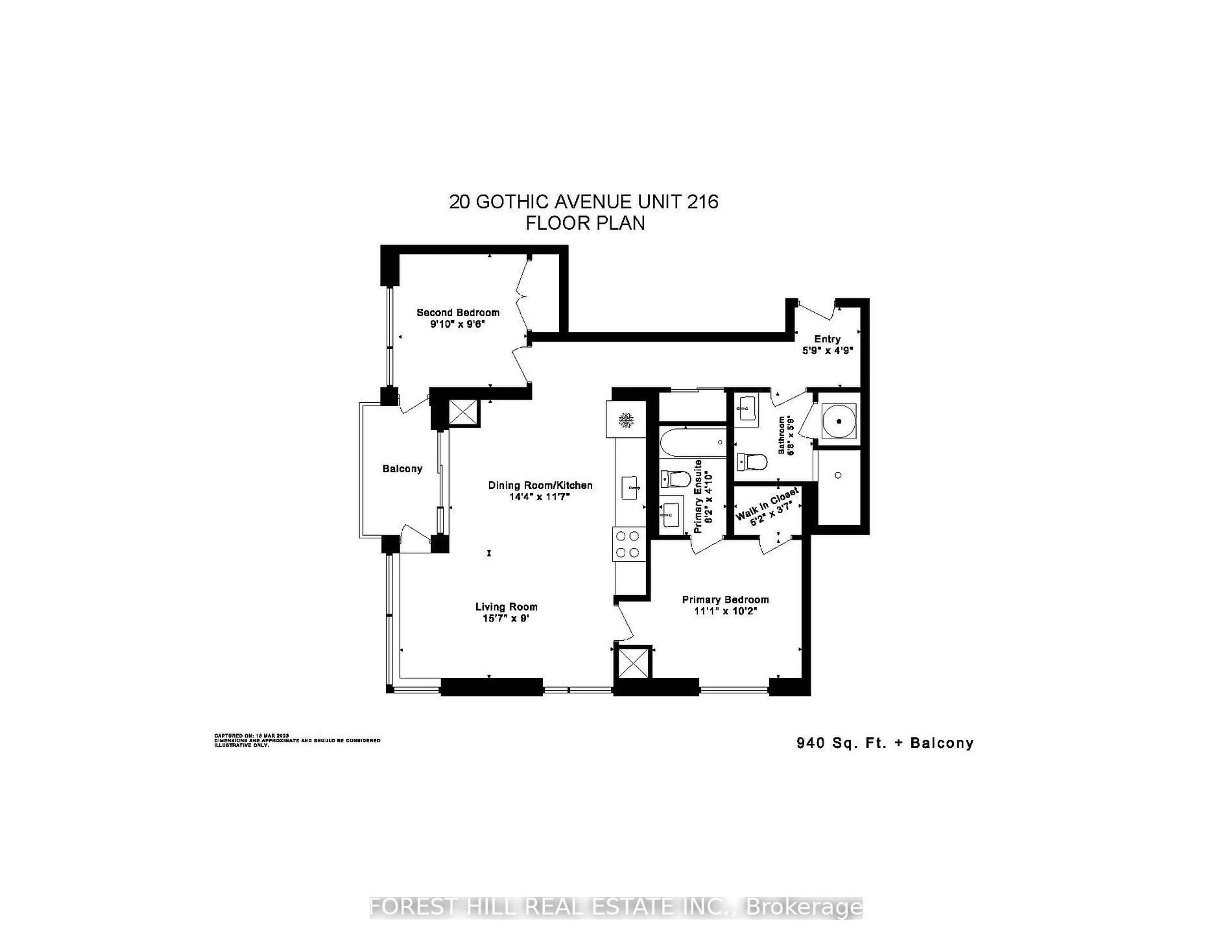 Floor plan for 20 Gothic Ave #216, Toronto Ontario M6P 1T5