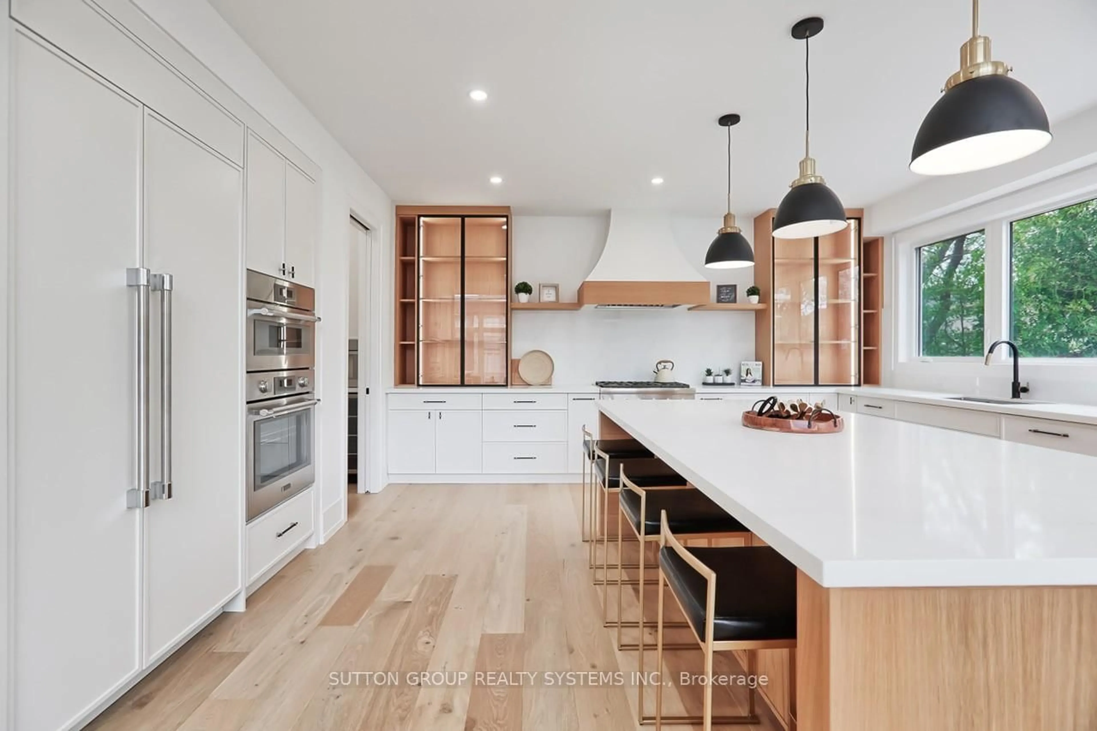 Contemporary kitchen, wood/laminate floor for 214 Shaver Ave, Toronto Ontario M9B 4P3