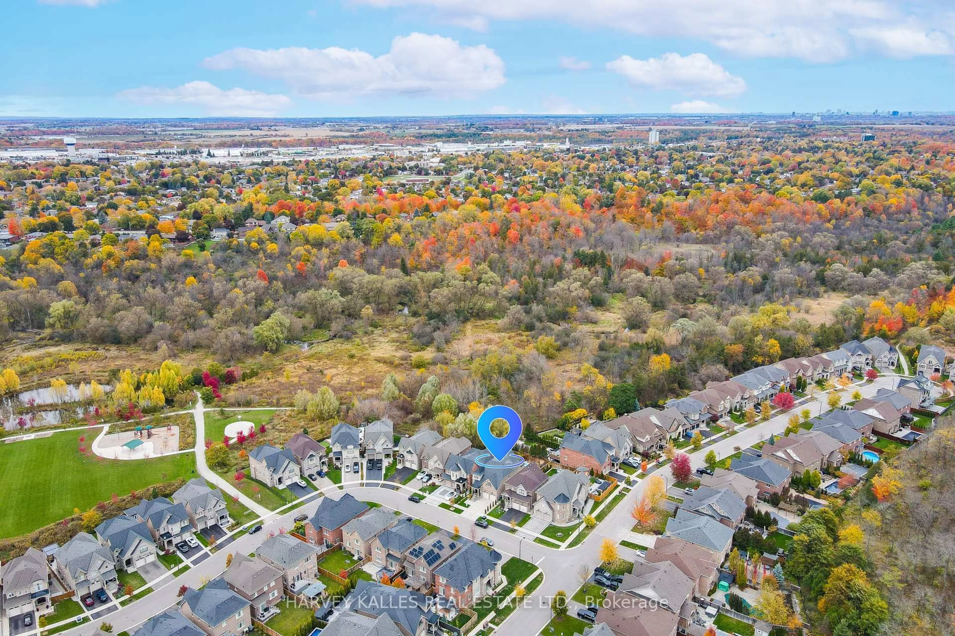A pic from outside/outdoor area/front of a property/back of a property/a pic from drone, water/lake/river/ocean view for 73 West Branch Dr, Halton Hills Ontario L7G 6N7