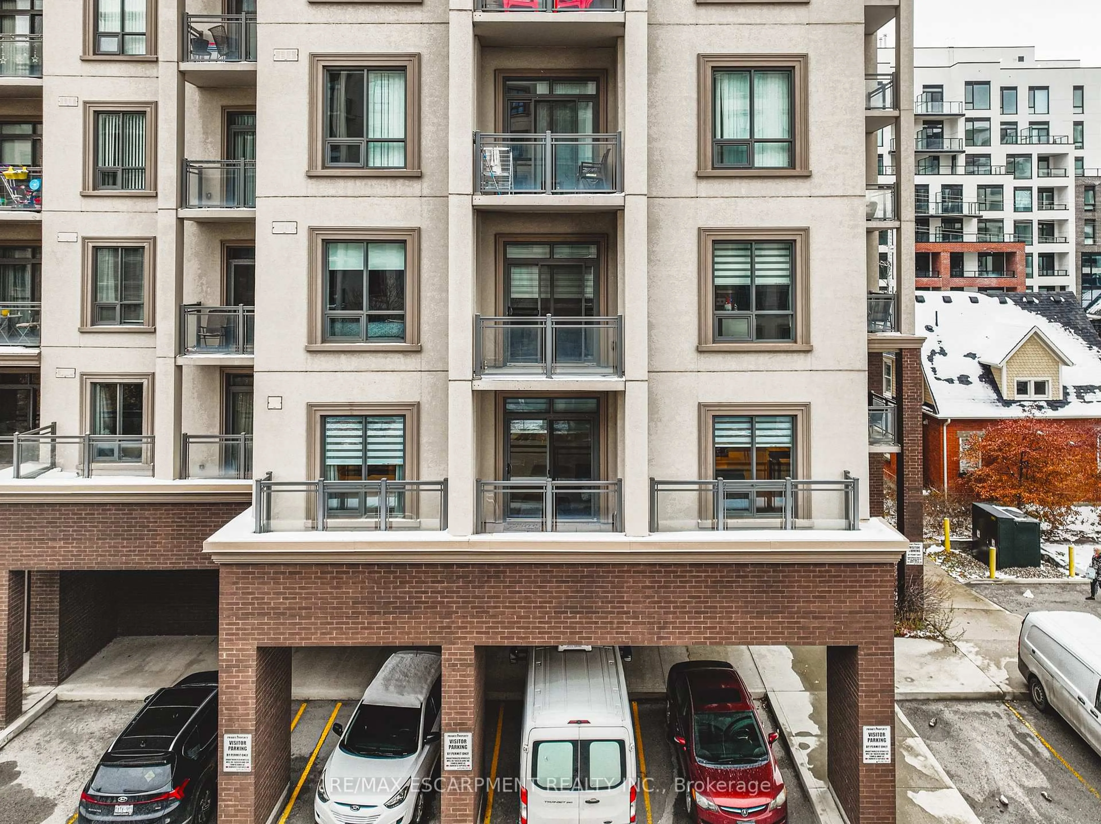 Balcony in the apartment, city buildings view from balcony for 2486 Old Bronte Rd #329, Oakville Ontario L6M 0Y4