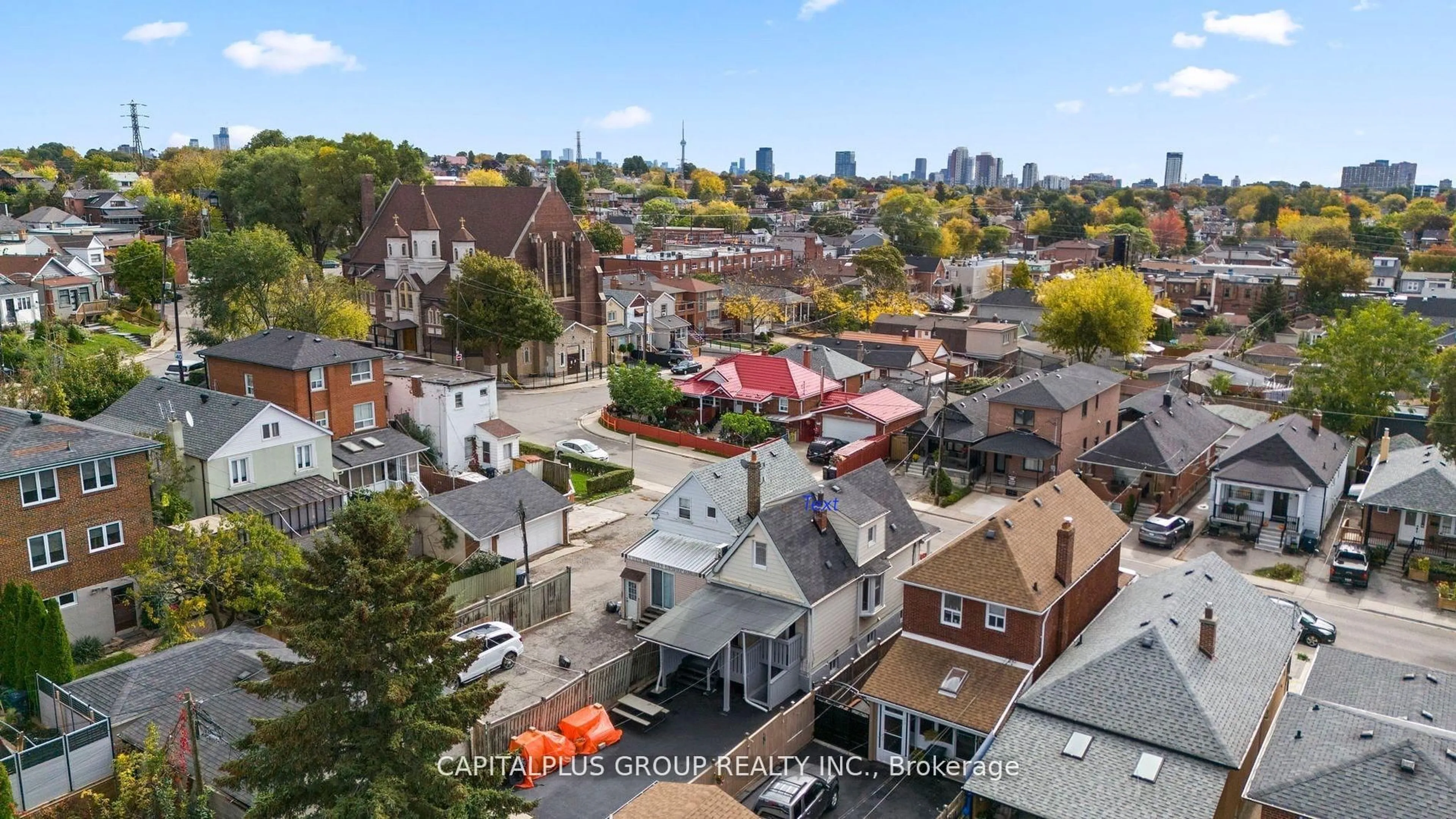 A pic from outside/outdoor area/front of a property/back of a property/a pic from drone, city buildings view from balcony for 20 Kersdale Ave, Toronto Ontario M6M 1C8