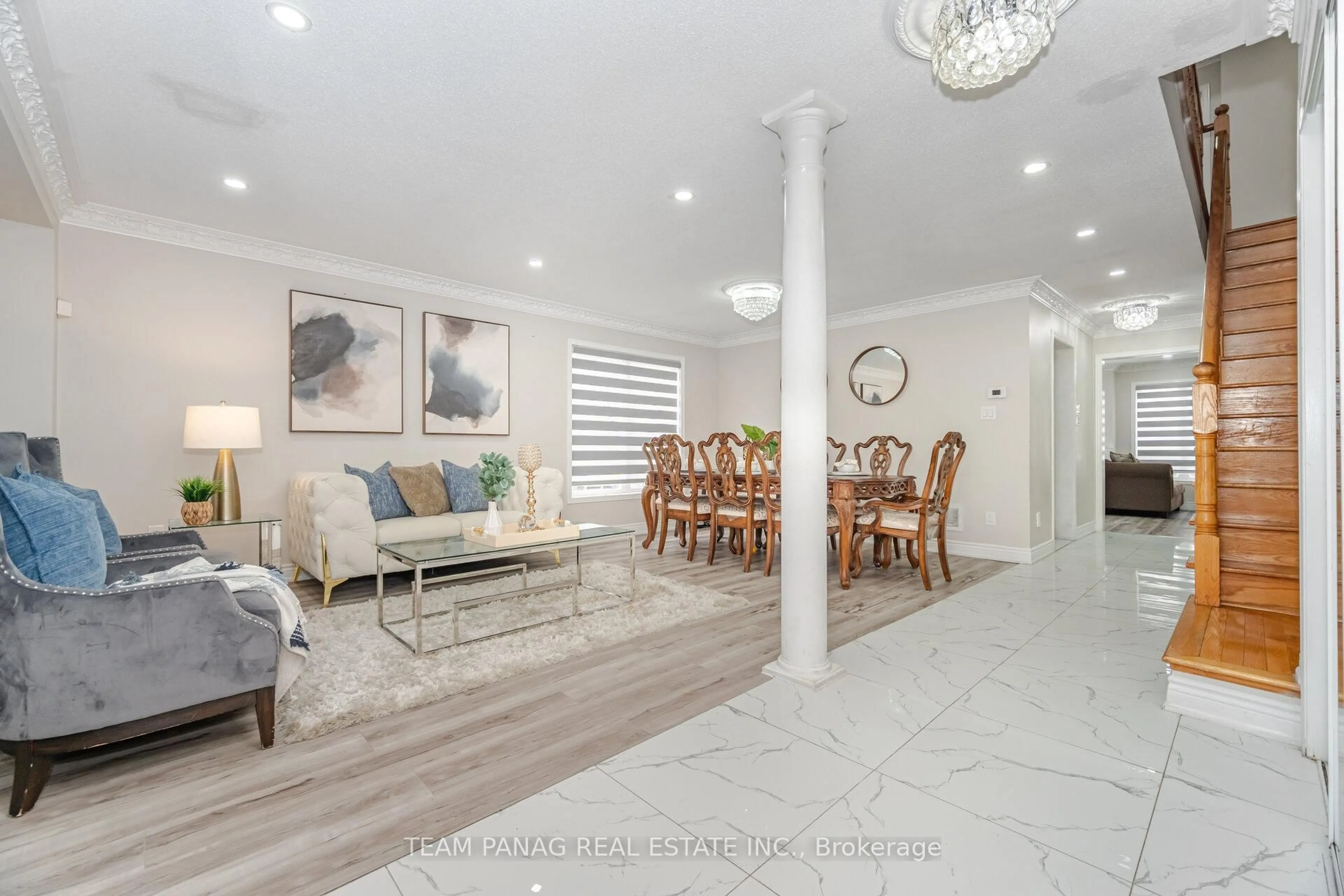 Living room with furniture, ceramic/tile floor for 3 Citronella Lane, Brampton Ontario L6R 3E1