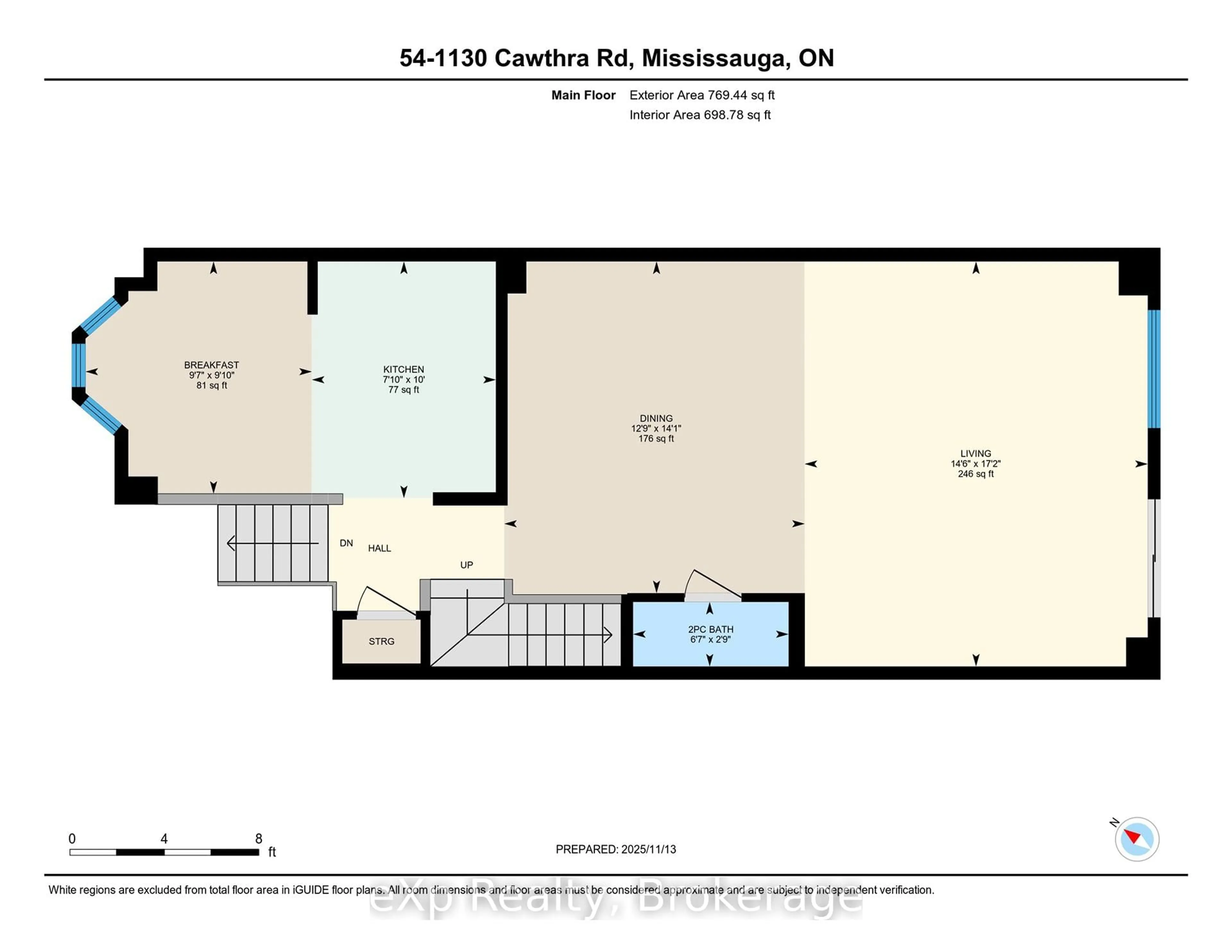 Floor plan for 1130 Cawthra Rd #54, Mississauga Ontario L5G 4V7