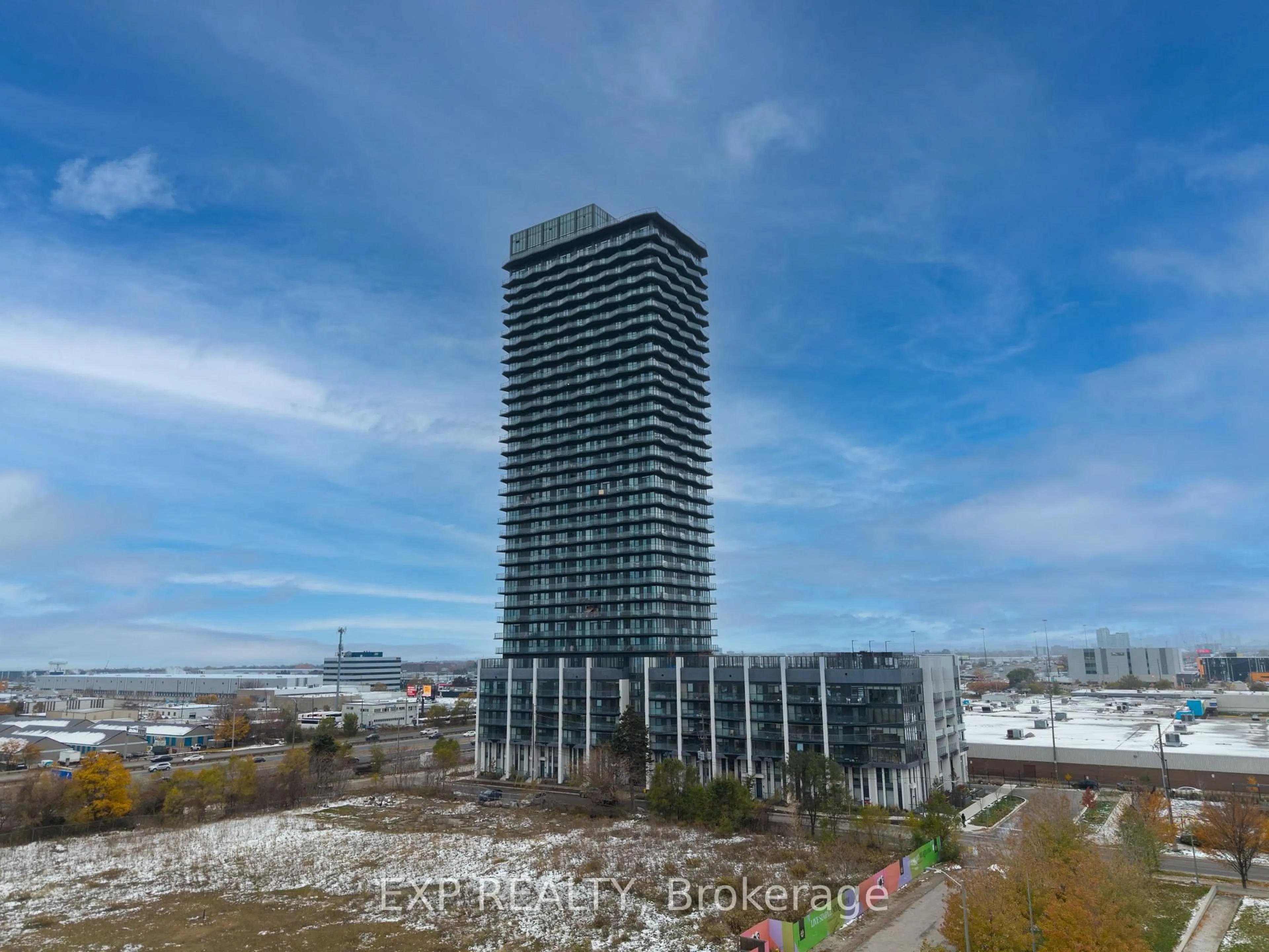 A pic from outside/outdoor area/front of a property/back of a property/a pic from drone, city buildings view from balcony for 36 Zorra St #1108, Toronto Ontario M8Z 4Z7
