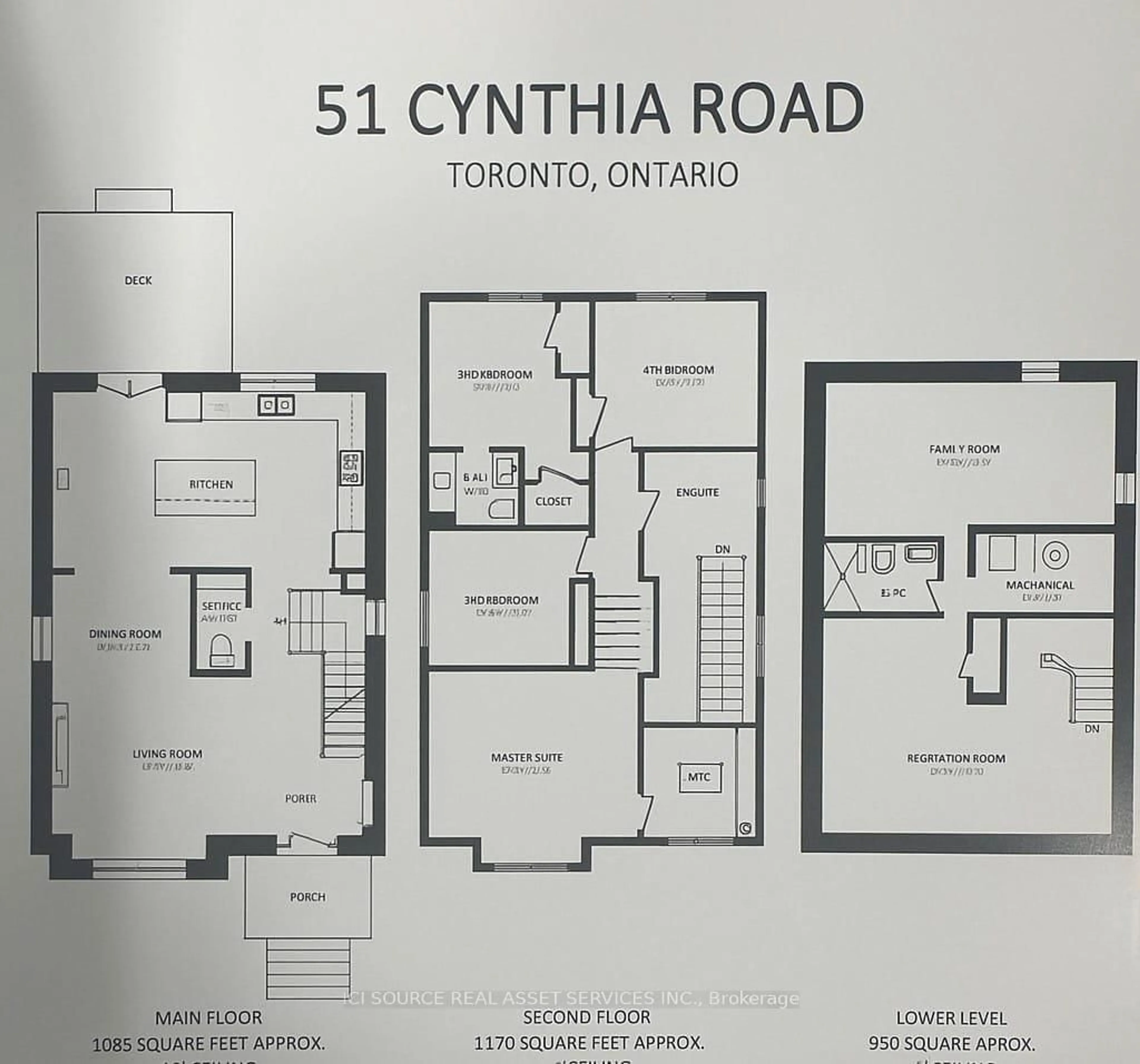 Floor plan for 51 Cynthia Rd, Toronto Ontario M6N 2P8