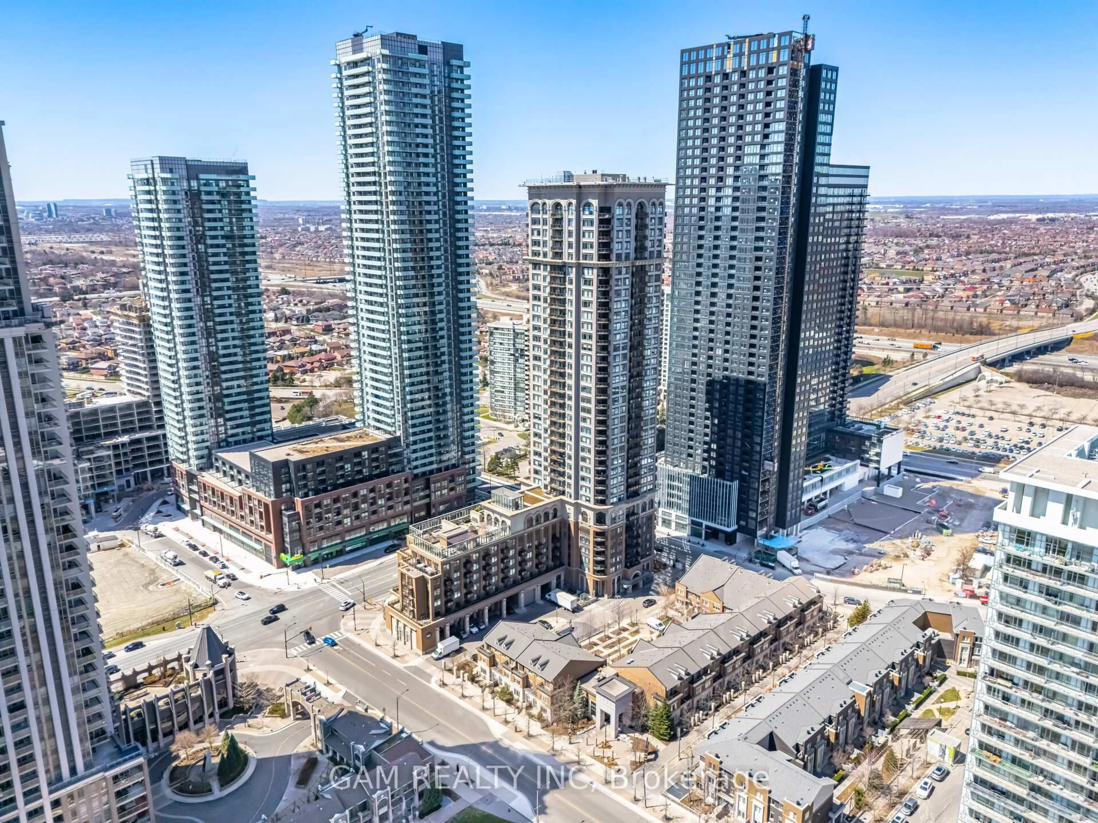 A pic from outside/outdoor area/front of a property/back of a property/a pic from drone, city buildings view from balcony for 385 Prince Of Wales Dr #1102, Mississauga Ontario L5B 0C6