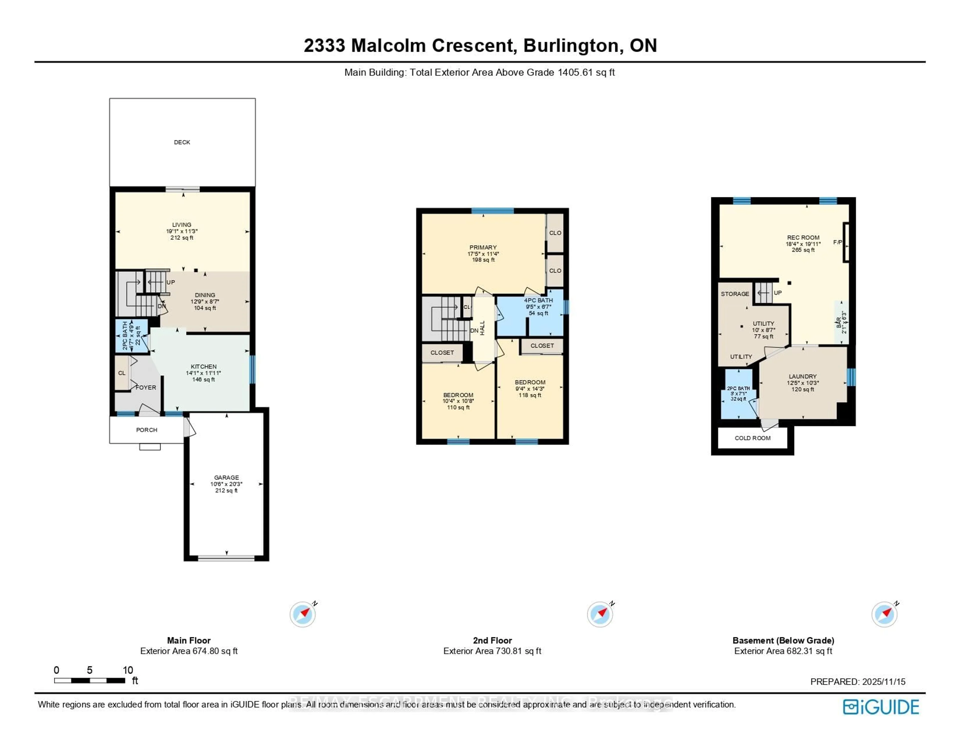 Floor plan for 2333 Malcolm Cres, Burlington Ontario L7P 4G9