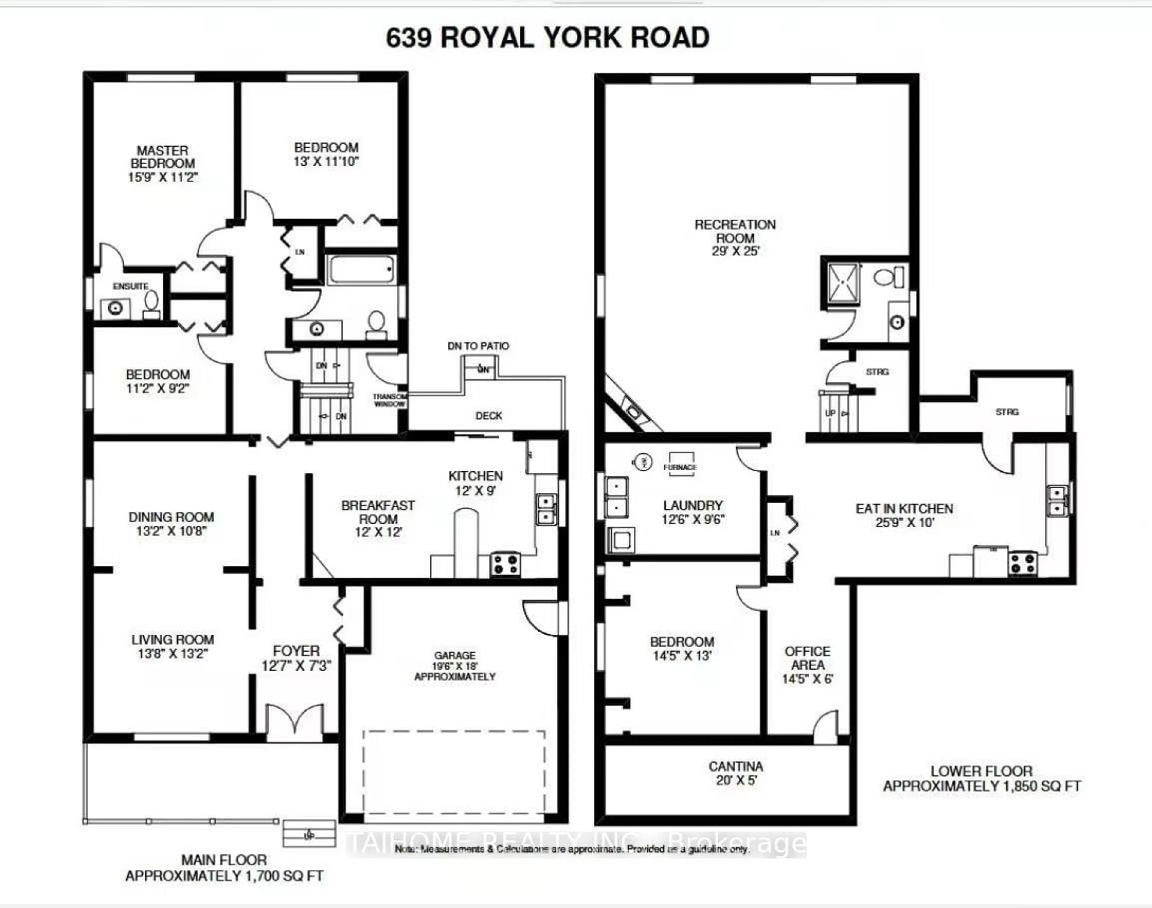 Floor plan for 639 Royal York Rd, Toronto Ontario M8Y 2S9