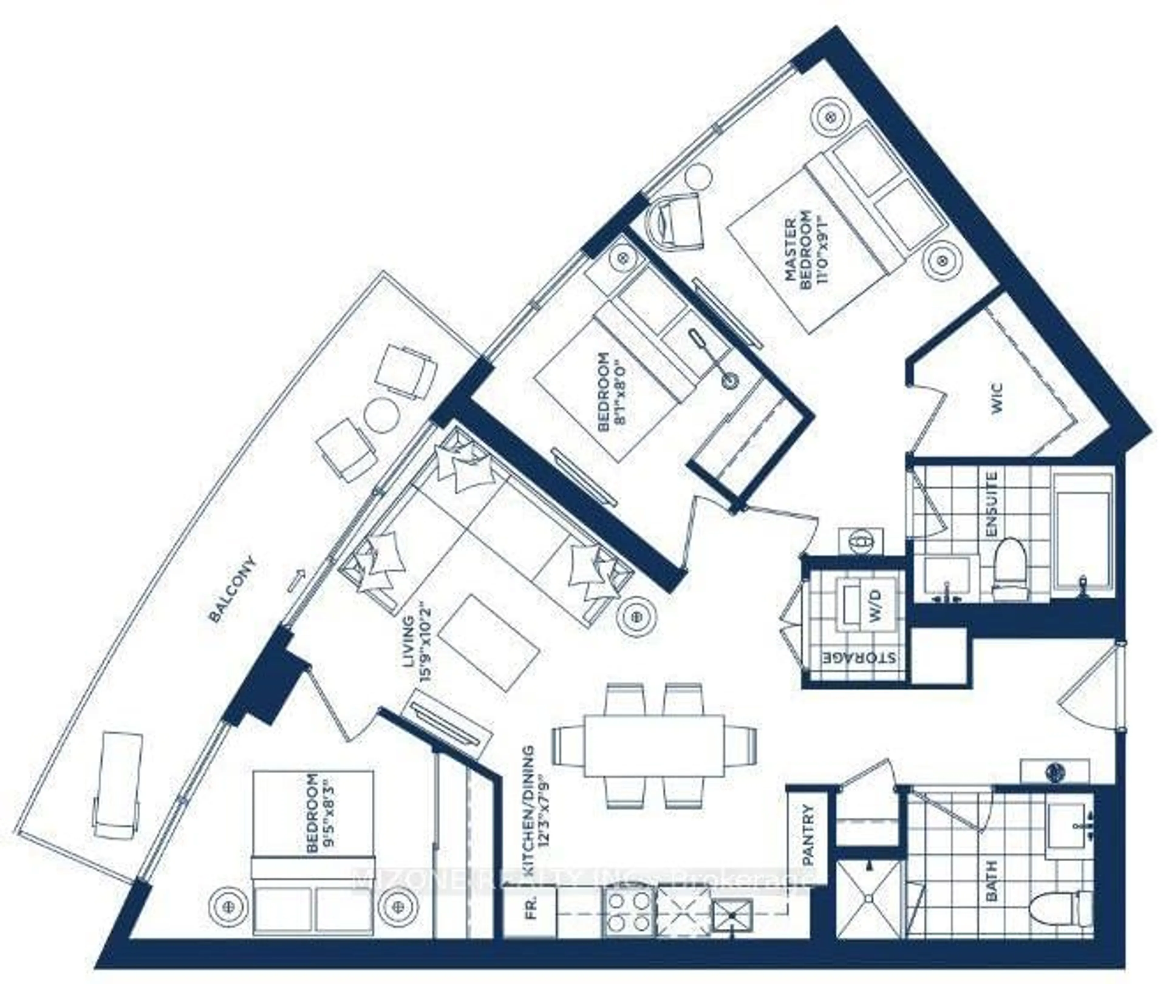 Floor plan for 30 Gibbs Rd #707, Toronto Ontario M9B 0E4