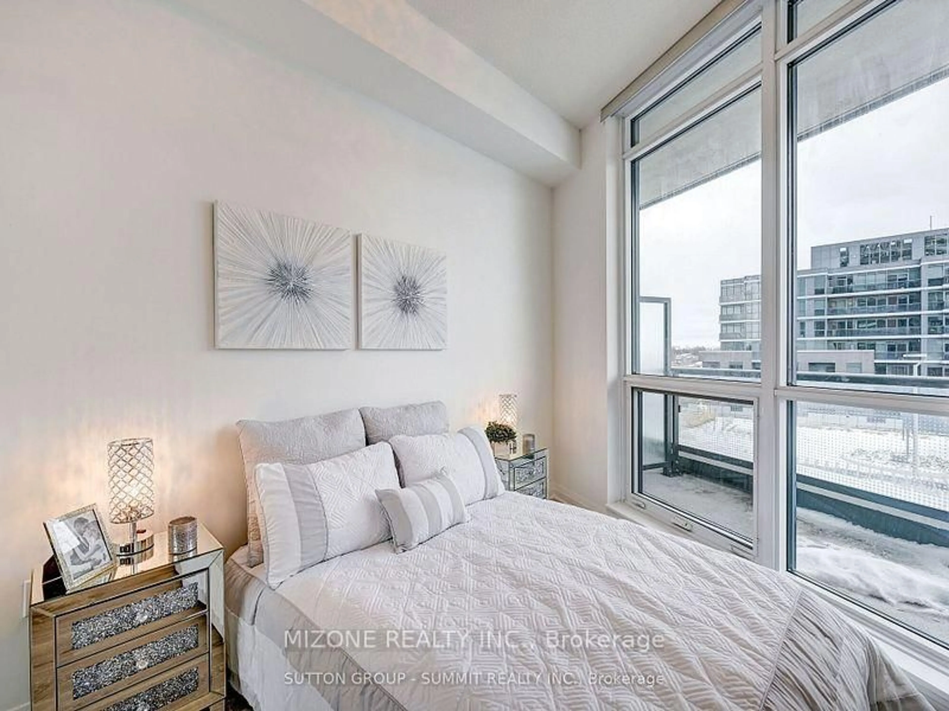 Bedroom with bed, unknown for 30 Gibbs Rd #707, Toronto Ontario M9B 0E4