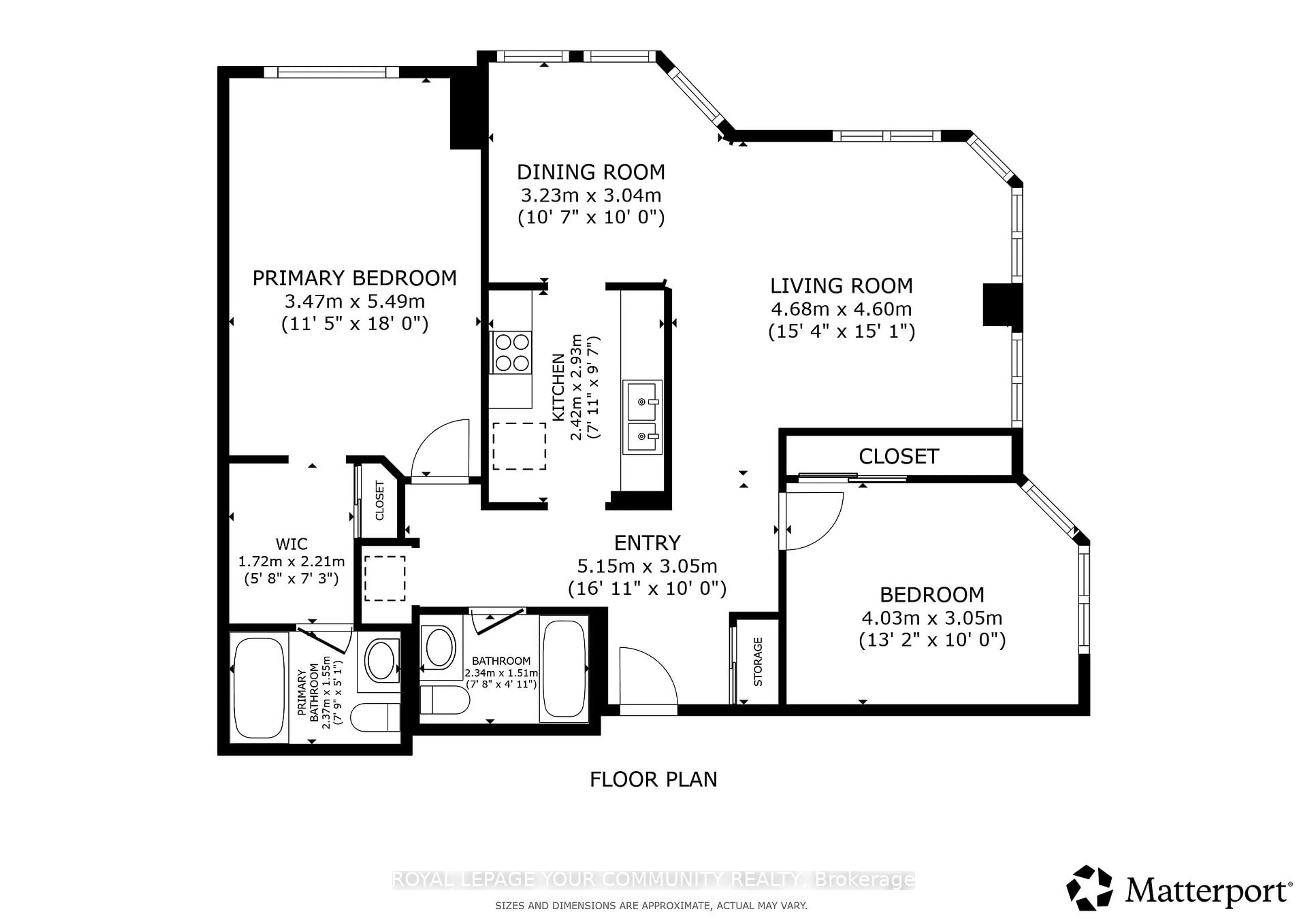 Floor plan for 325 Webb Dr #1109, Mississauga Ontario L5B 3Z9
