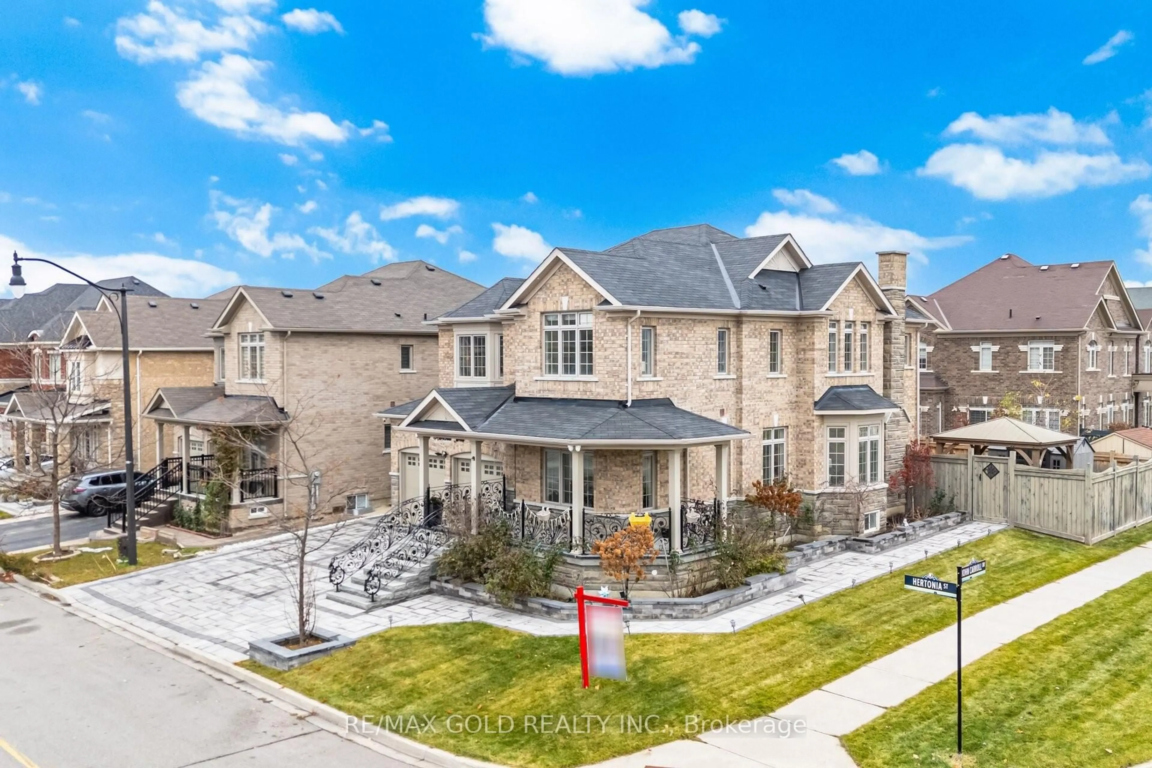 A pic from outside/outdoor area/front of a property/back of a property/a pic from drone, street for 1 Hertonia St, Brampton Ontario L6P 4J7