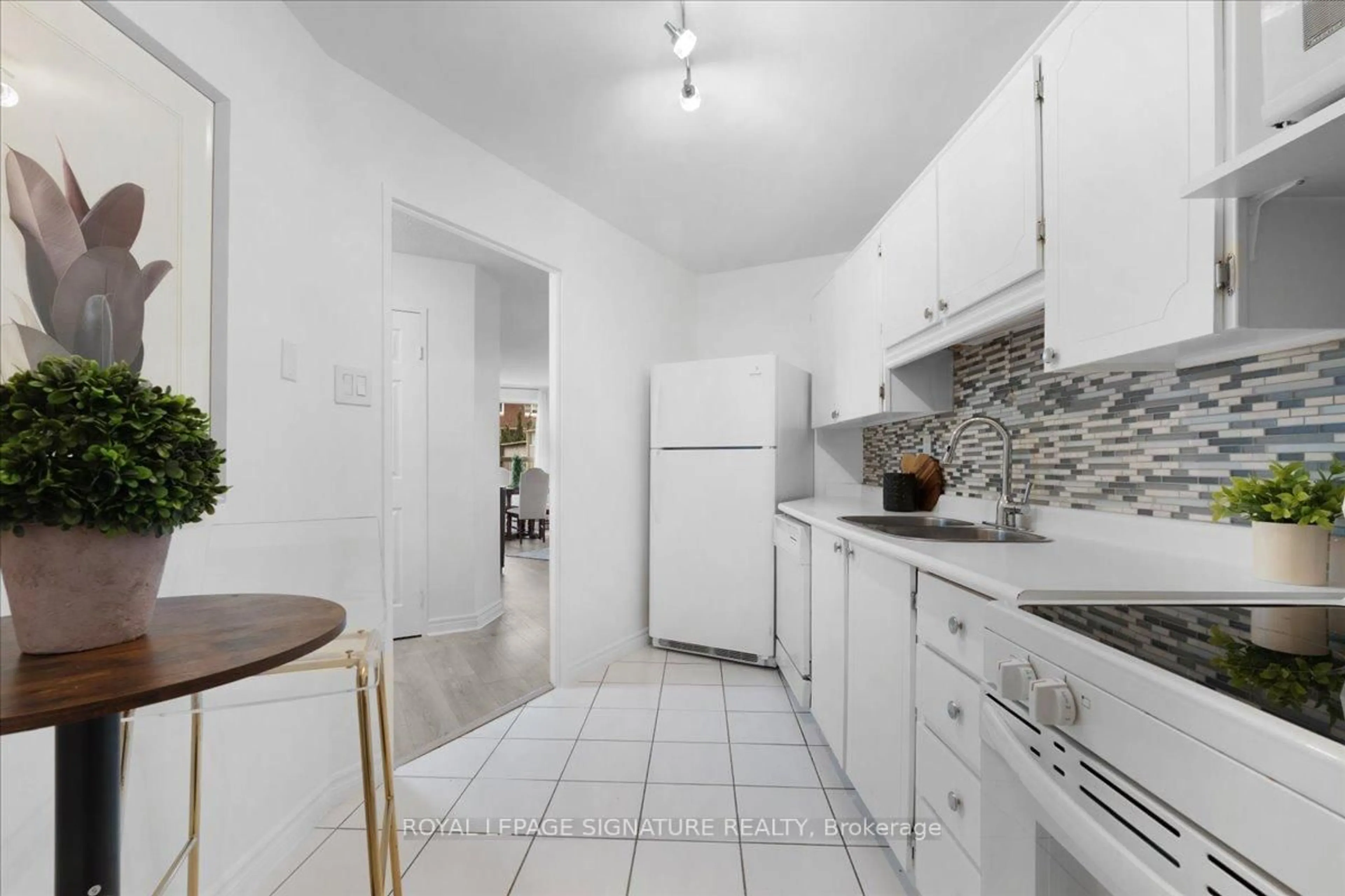 Standard kitchen, ceramic/tile floor for 475 The West Mall #108, Toronto Ontario M9C 4Z3