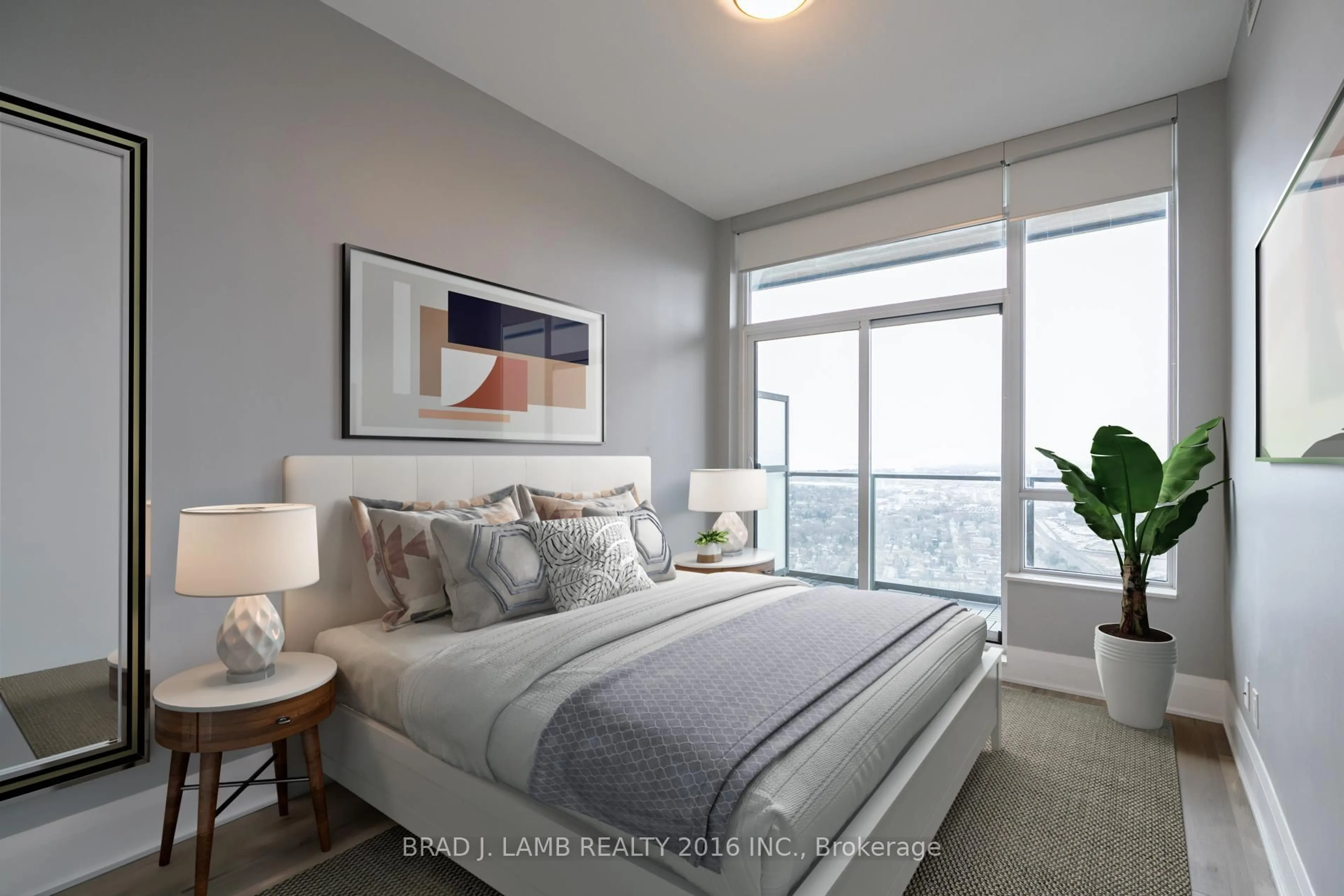 Bedroom with bed, unknown for 36 Park Lawn Rd #LPH #4303, Toronto Ontario M8V 0E5