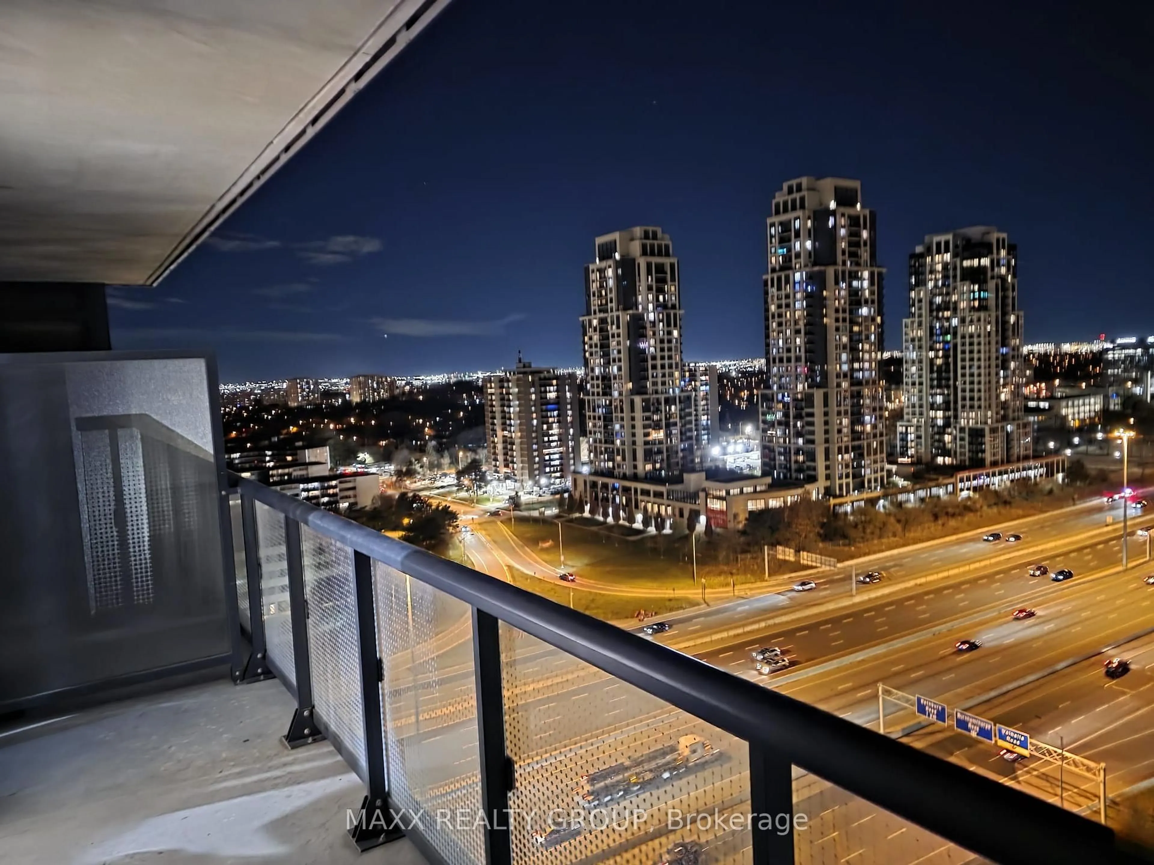 Balcony in the apartment, city buildings view from balcony for 30 Gibbs Rd #1804, Toronto Ontario M9B 0E4