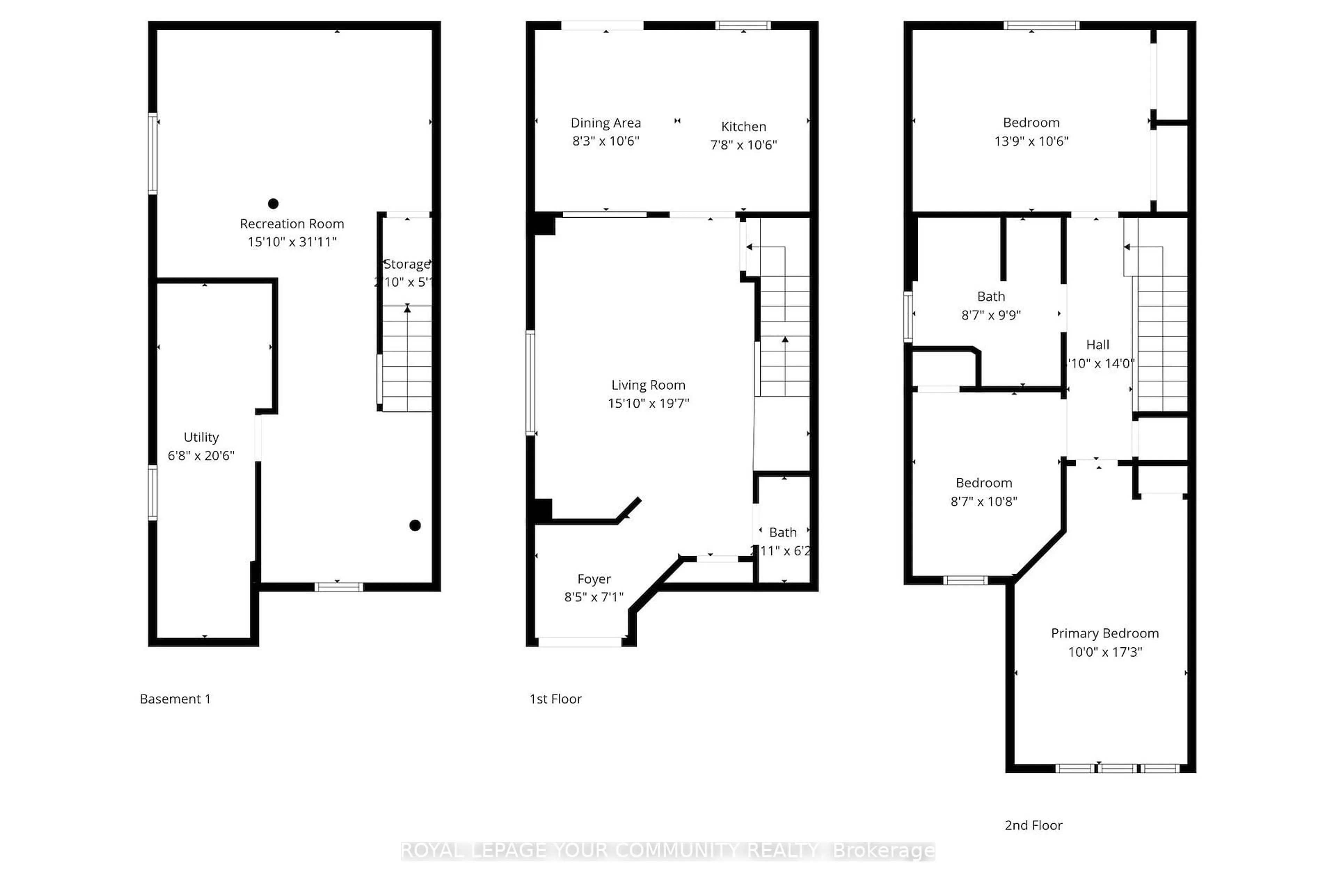 Floor plan for 170 Tiller Tr, Brampton Ontario L6X 4S8