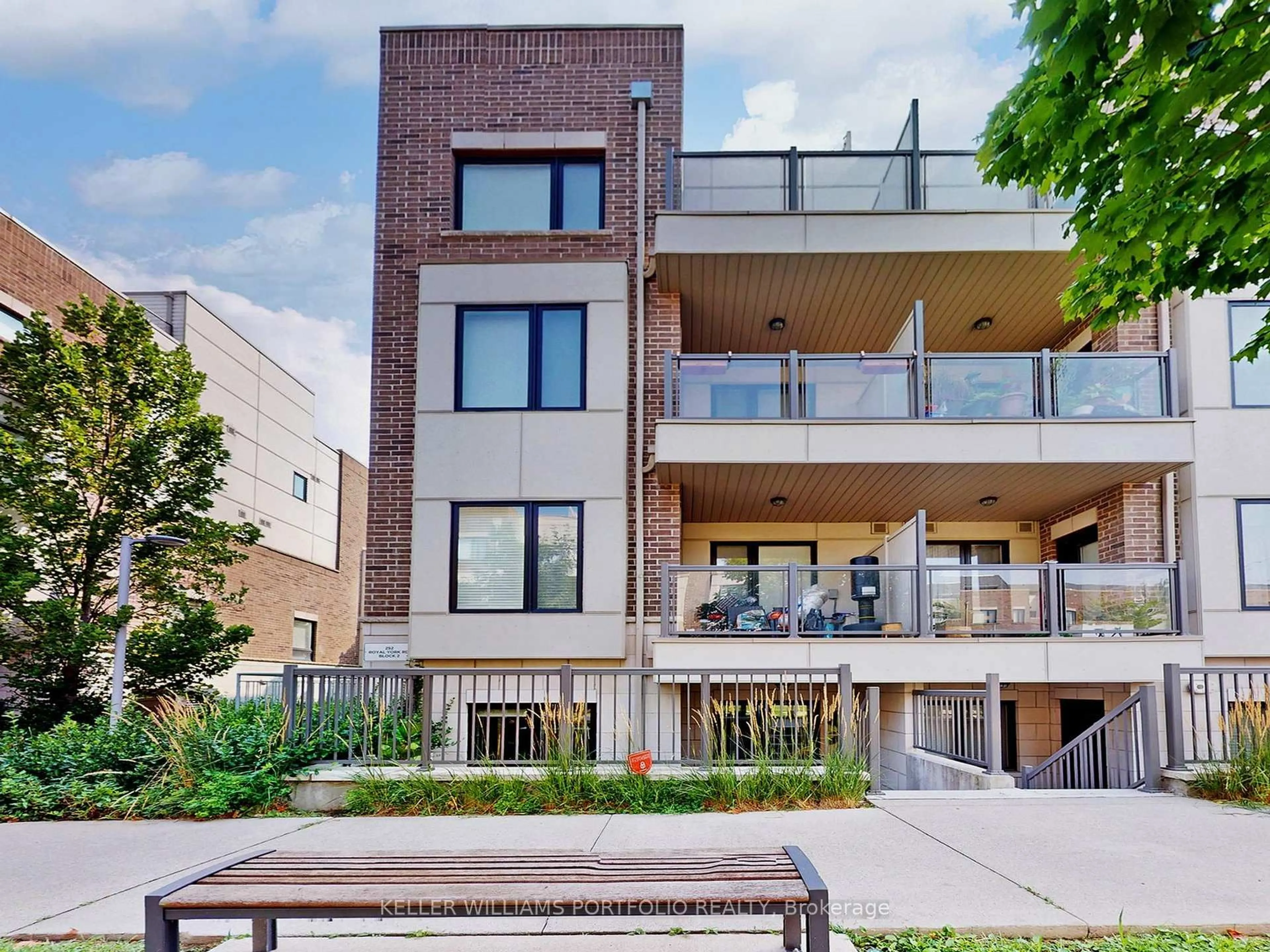 Home with brick exterior material, street for 252 Royal York Rd #212, Toronto Ontario M8V 1Y8