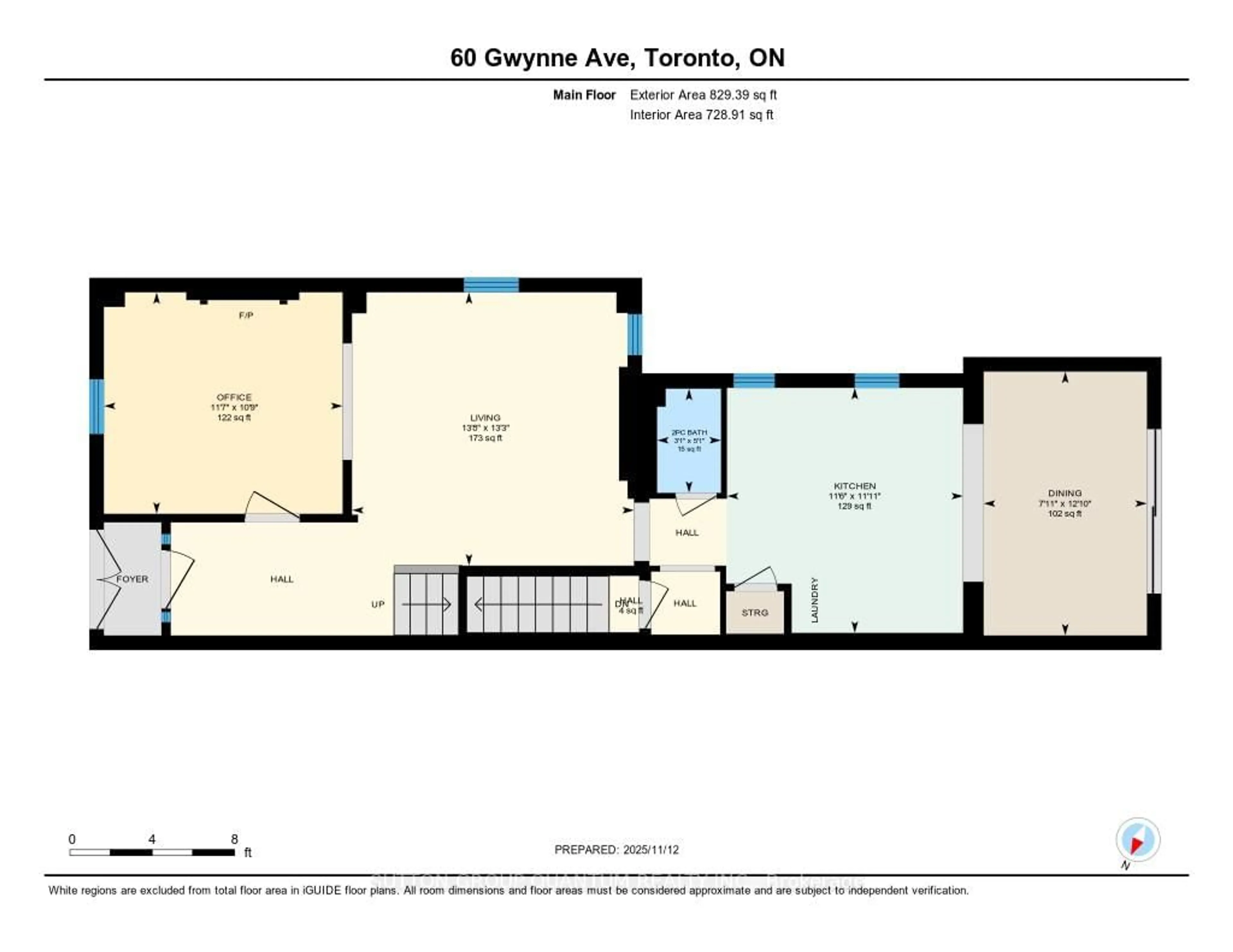Floor plan for 60 Gwynne Ave, Toronto Ontario M6K 2C4