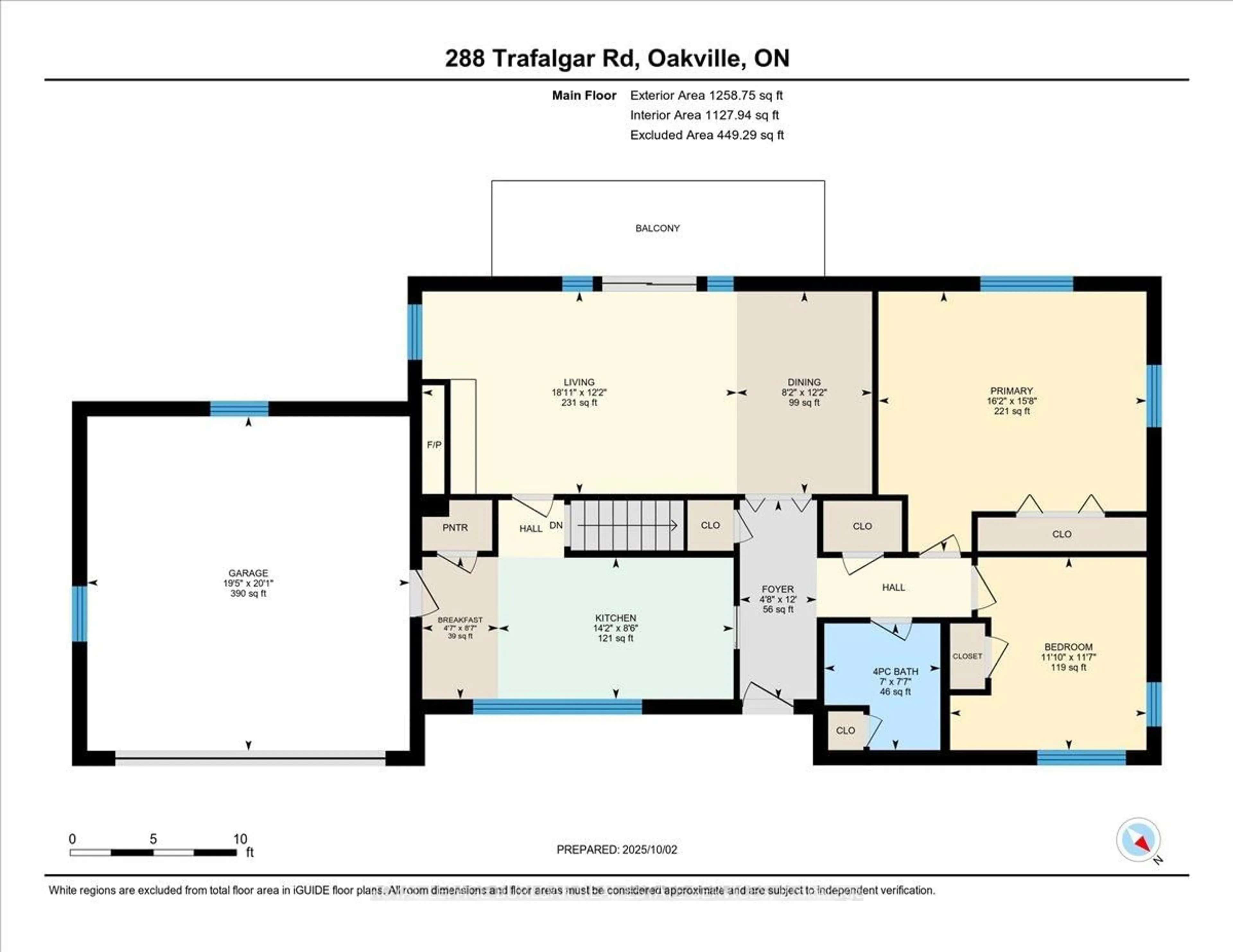 Floor plan for 288 Trafalgar Rd, Oakville Ontario L6J 3H2