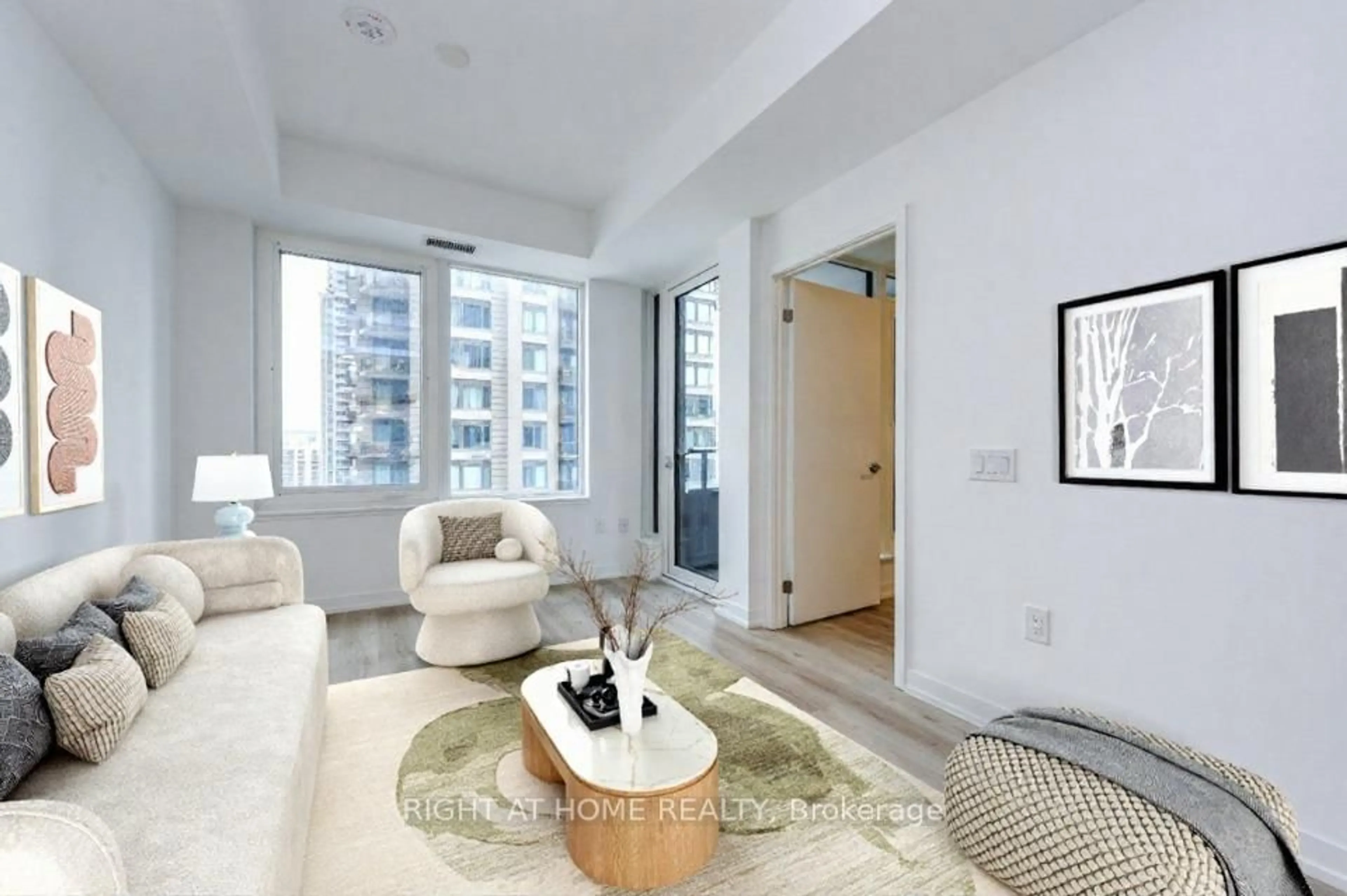 Living room with furniture, unknown for 395 Square One Dr #1405, Mississauga Ontario L5B 0C6