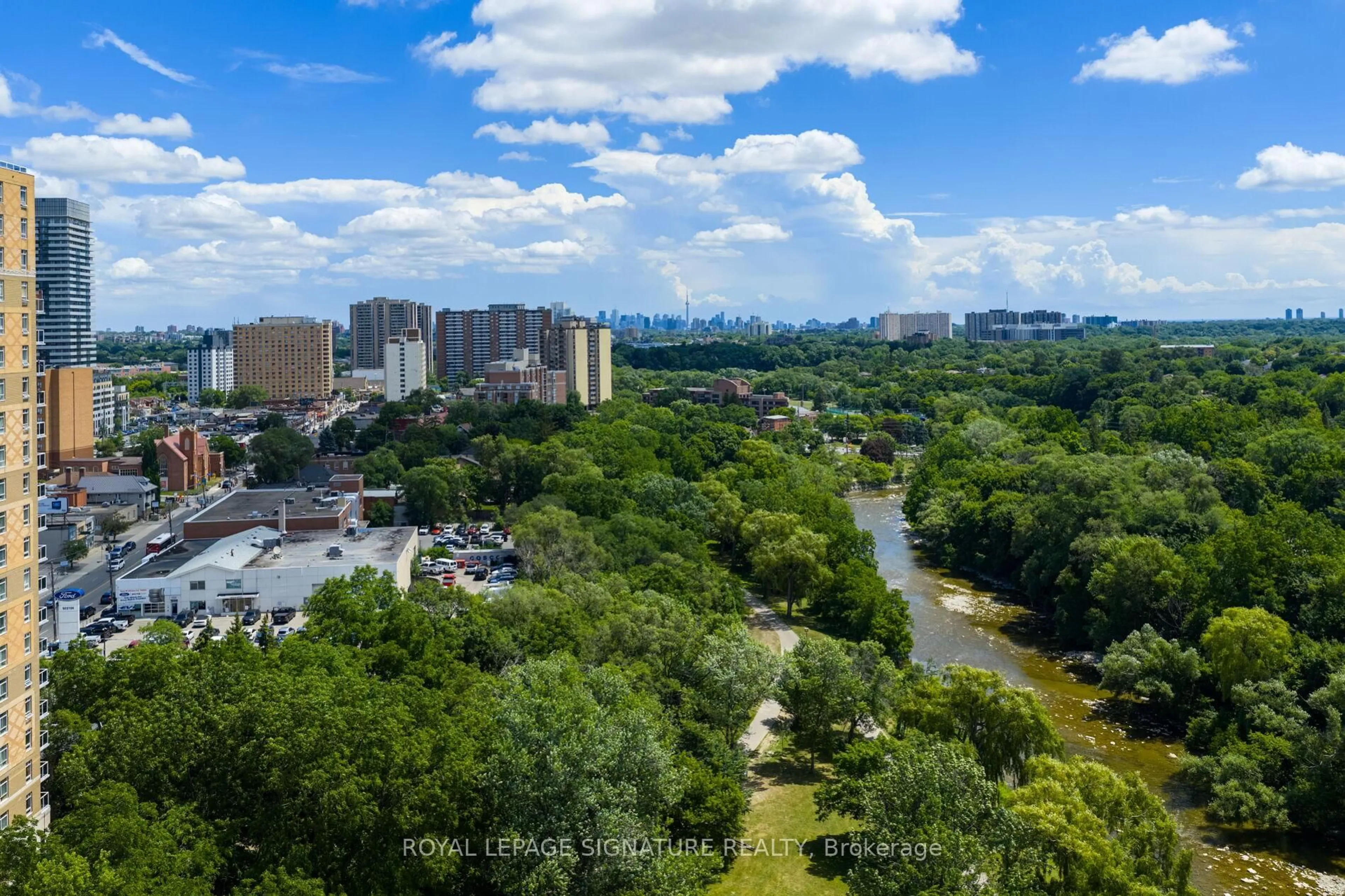 A pic from outside/outdoor area/front of a property/back of a property/a pic from drone, water/lake/river/ocean view for 2130 Weston Rd #PH5, Toronto Ontario M9N 3R9