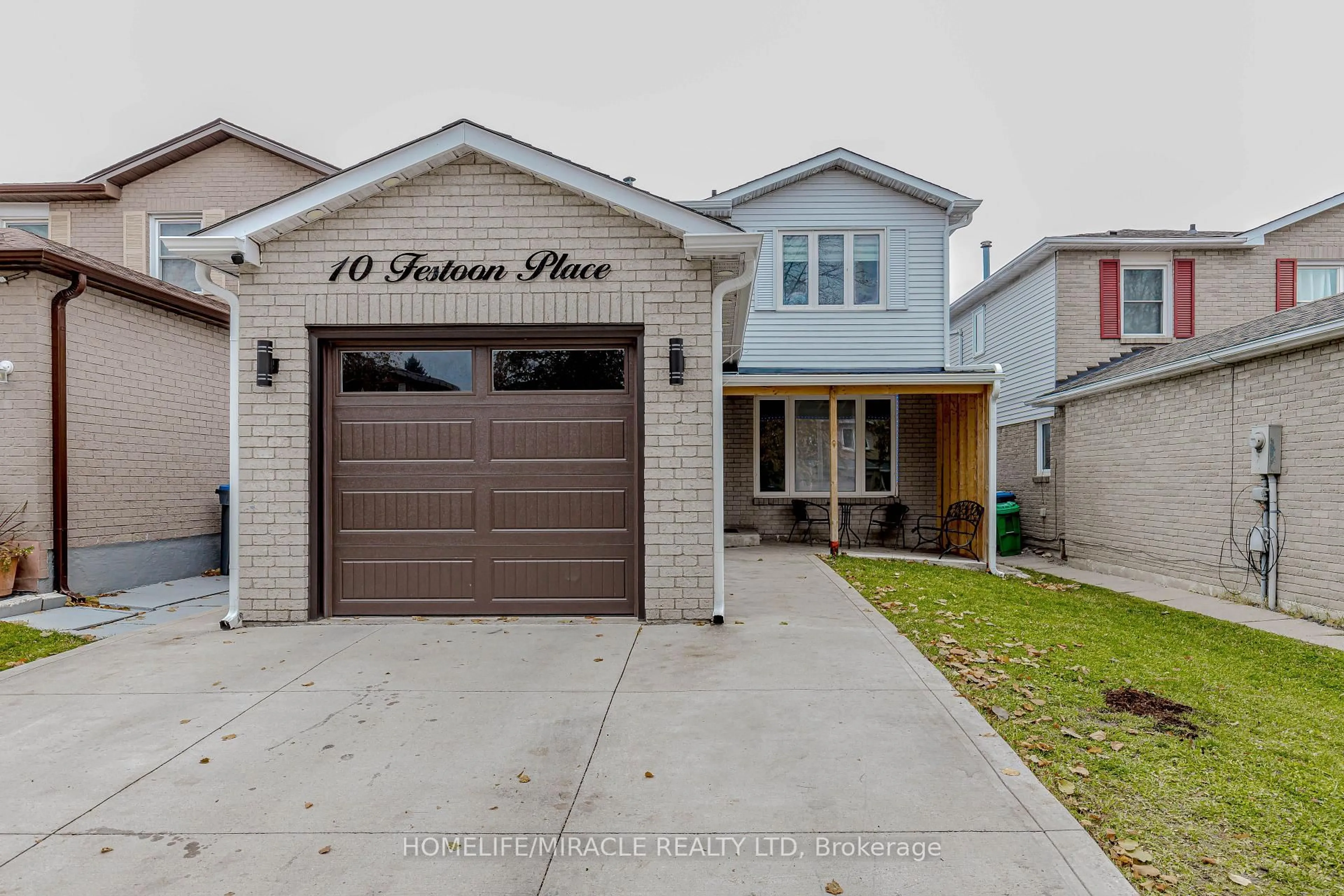 Home with brick exterior material, street for 10 Festoon Pl, Brampton Ontario L6T 4R4