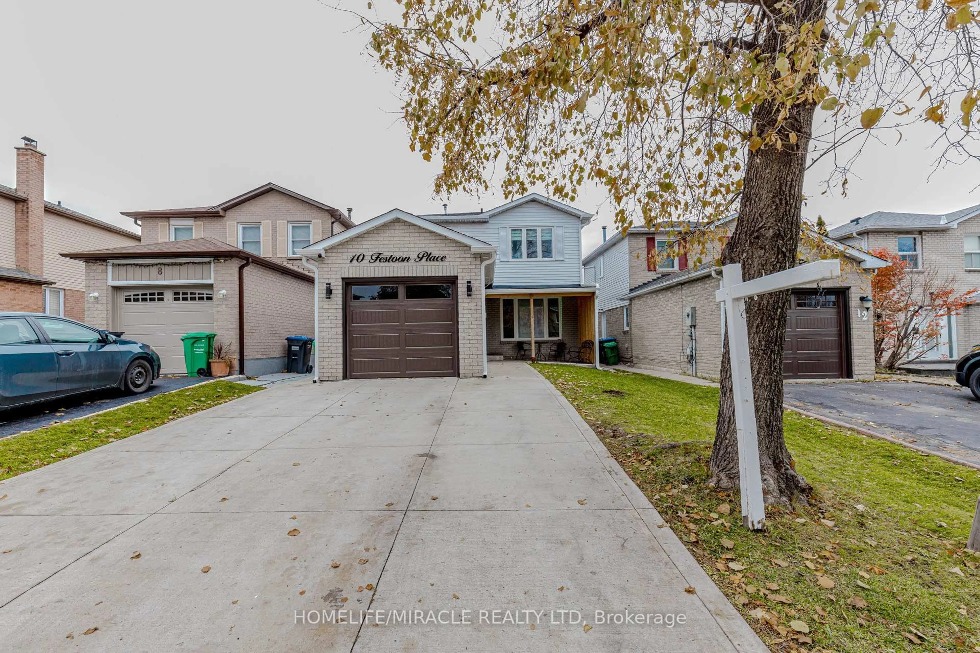 Home with brick exterior material, street for 10 Festoon Pl, Brampton Ontario L6T 4R4